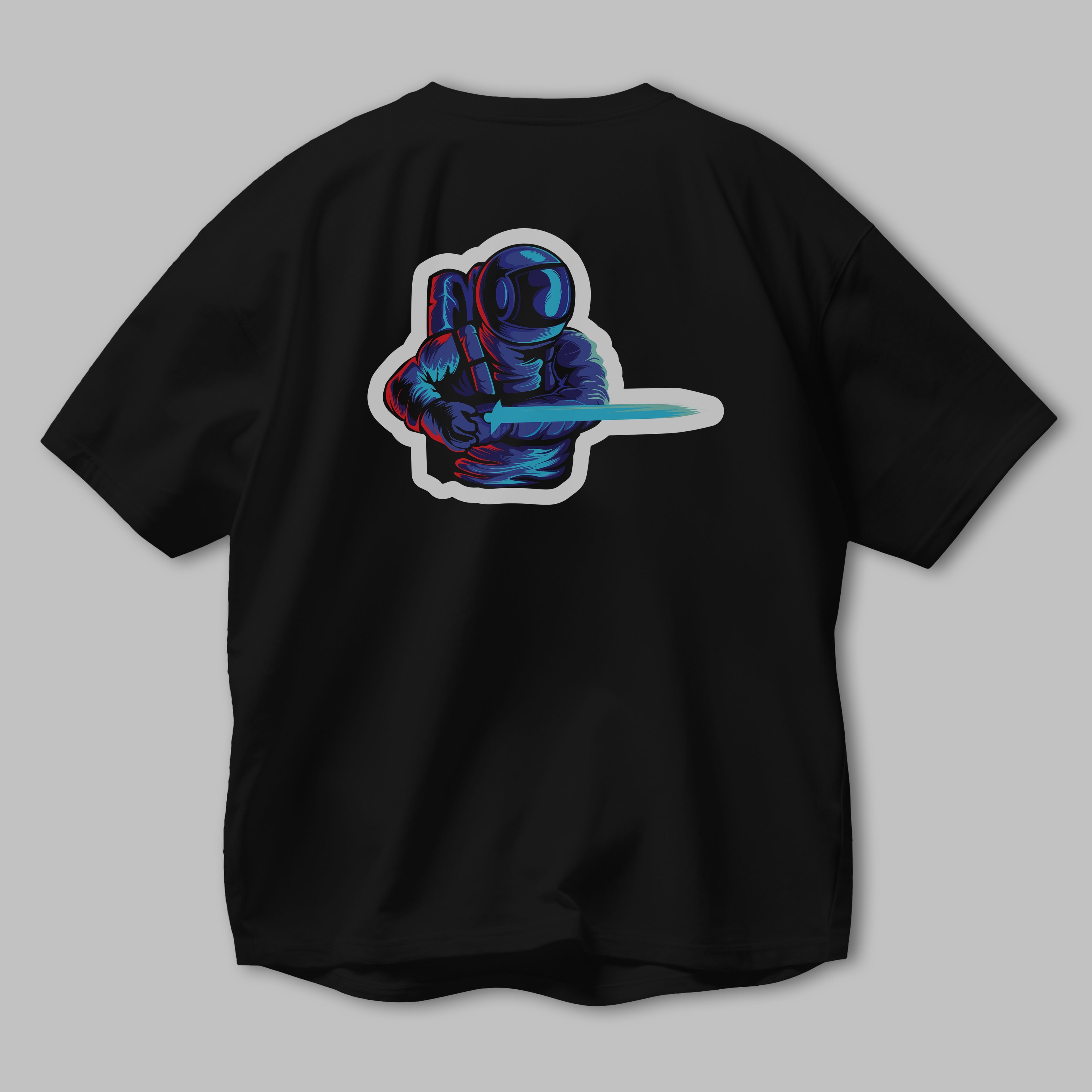 Astro Knight Sticker Arka Baskılı Oversize t-shirt Erkek Kadın Unisex