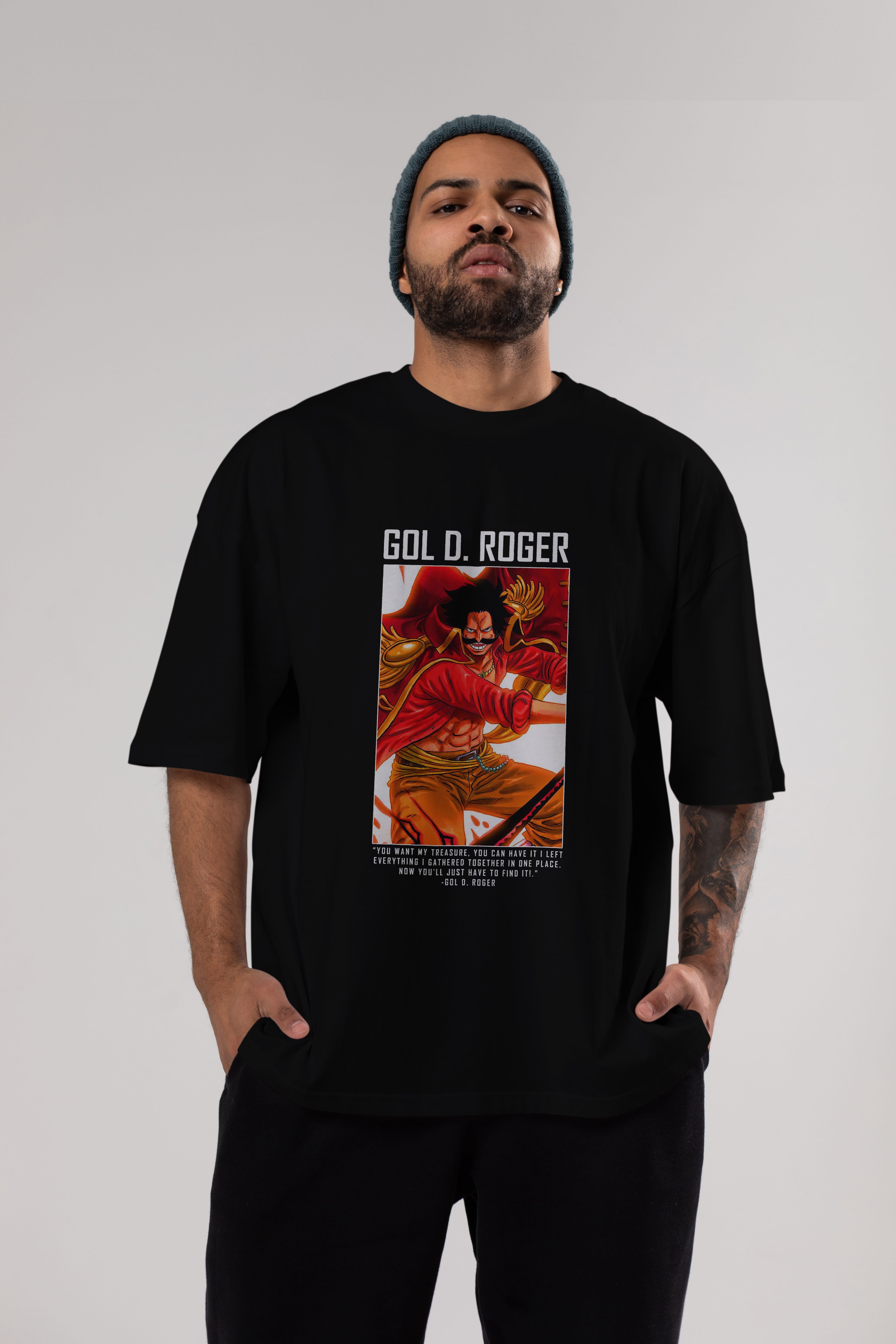 Gol D. Roger Anime Ön Baskılı Oversize t-shirt Erkek Kadın Unisex