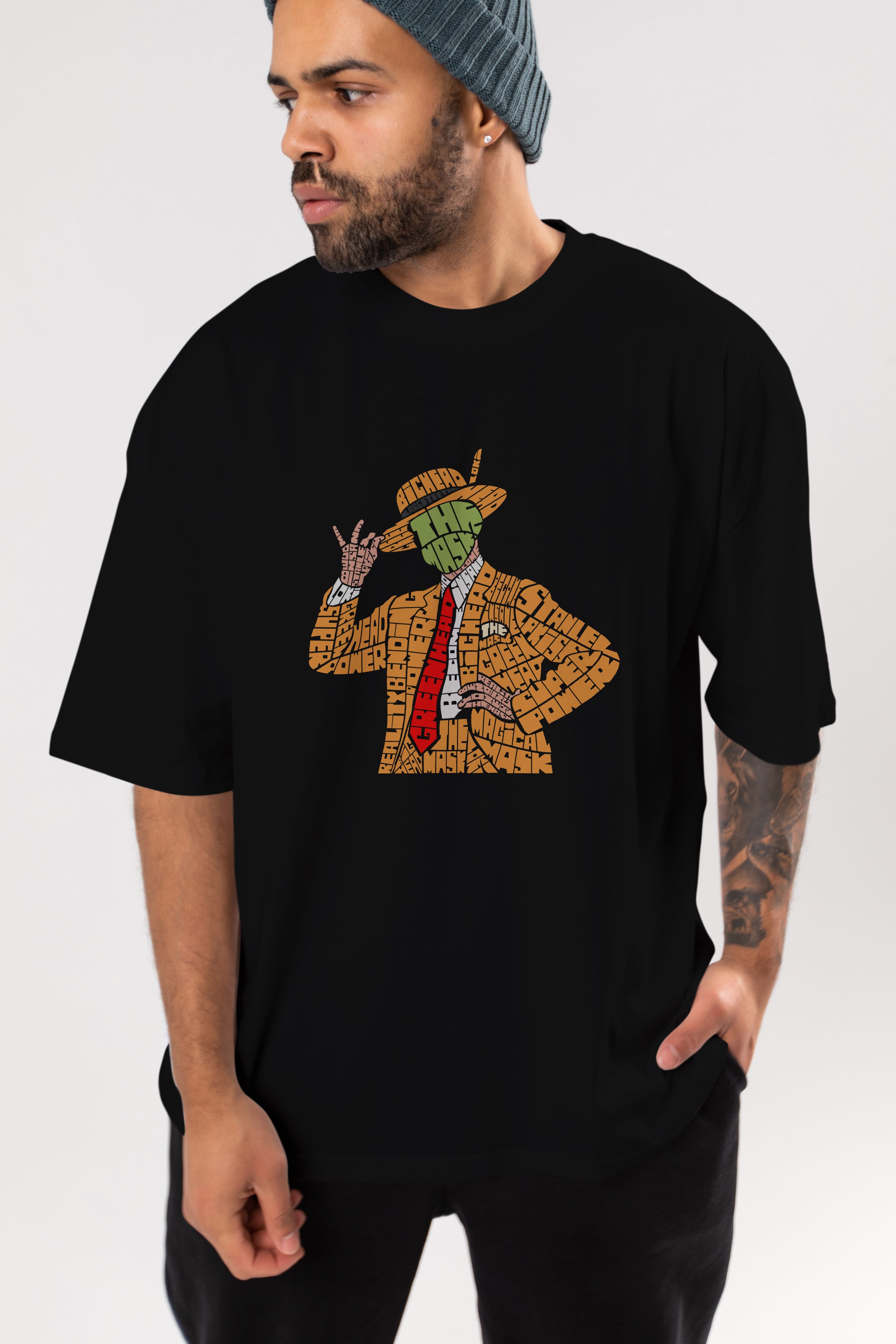 The Mask Ön Baskılı Oversize t-shirt %100 pamuk Erkek Kadın Unisex