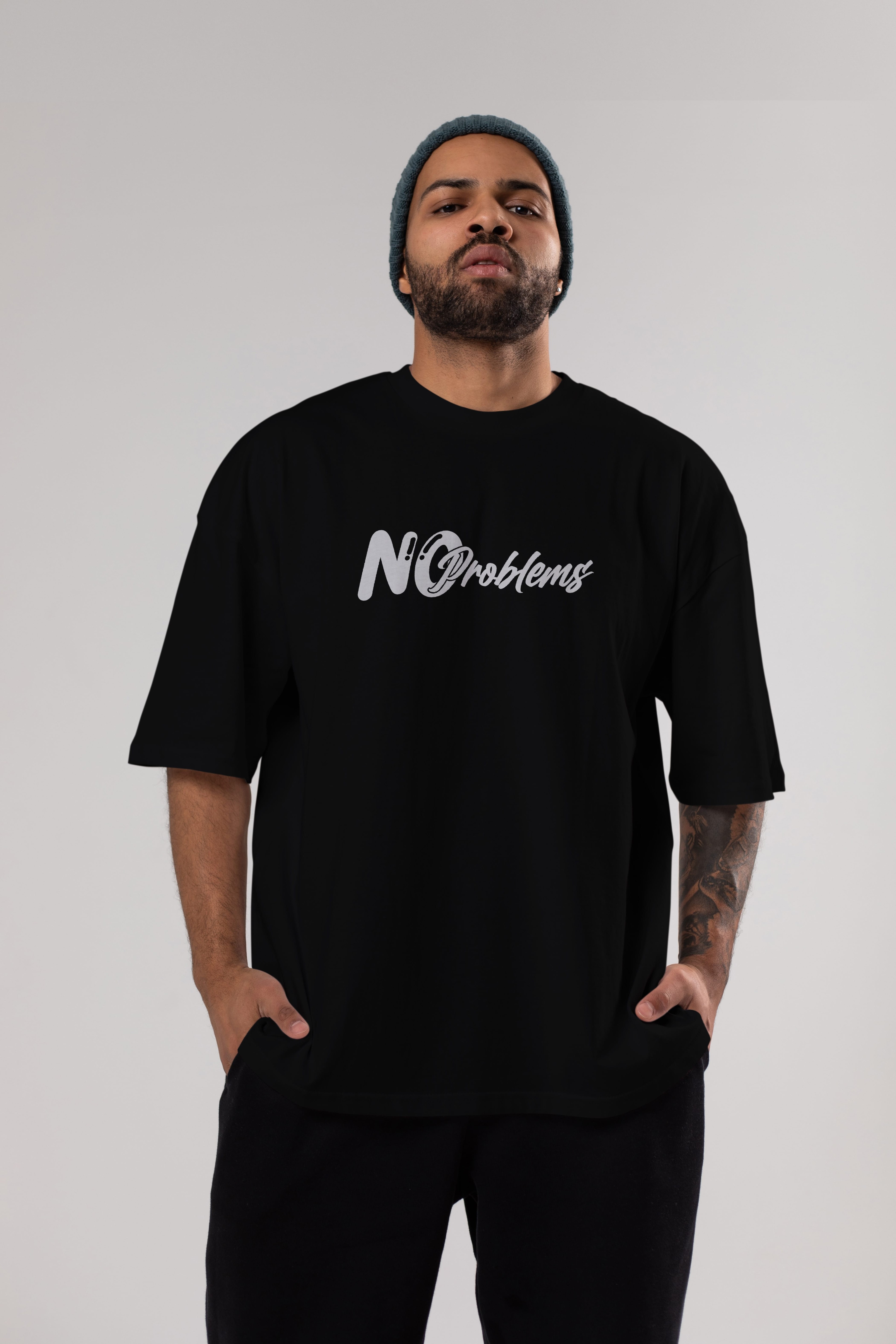 No Problems Ön Baskılı Oversize t-shirt %100 pamuk Erkek Kadın Unisex
