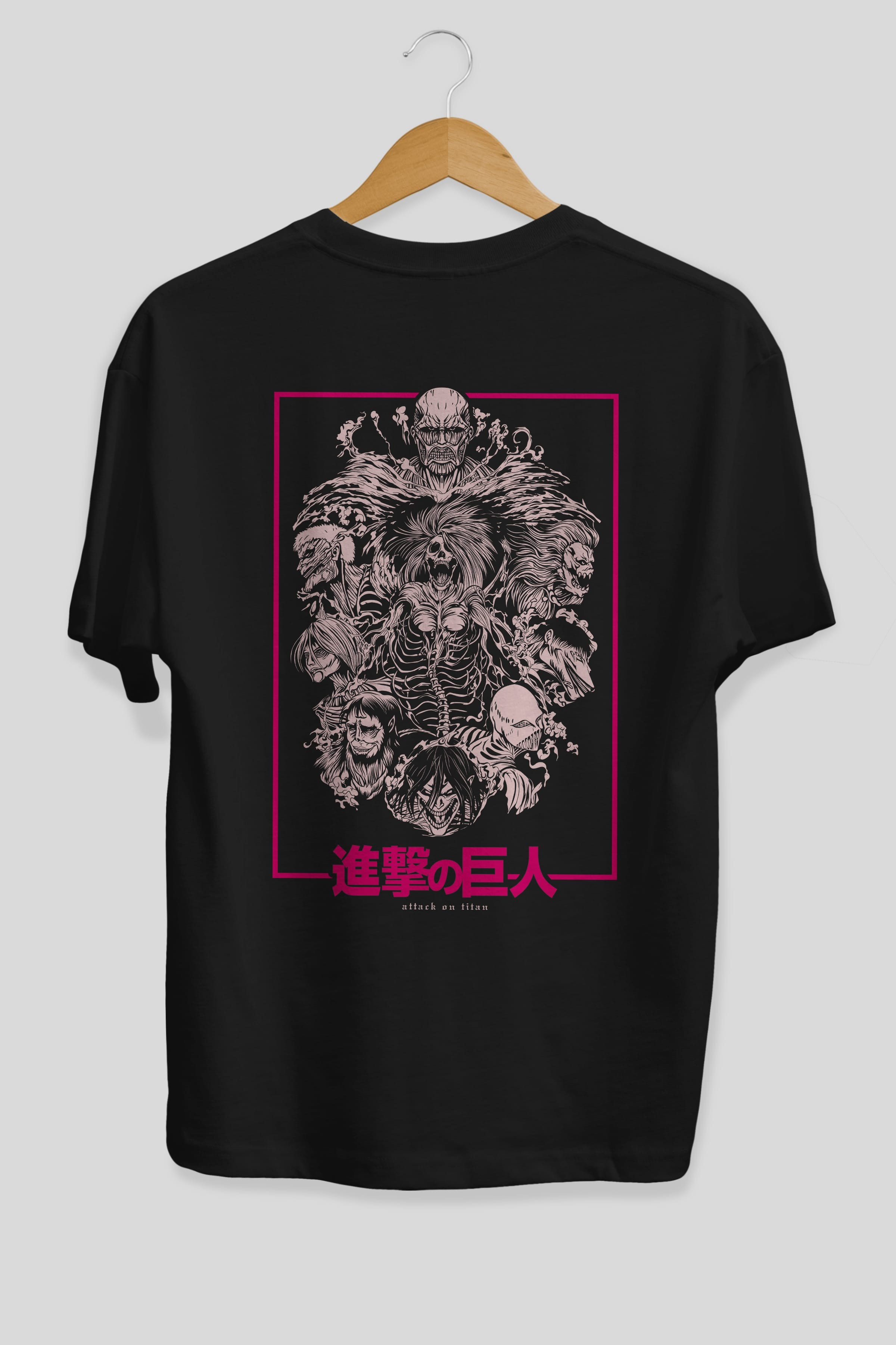 ATTACK ON TITANS Anime Arka Baskılı Oversize t-shirt Erkek Kadın Unisex