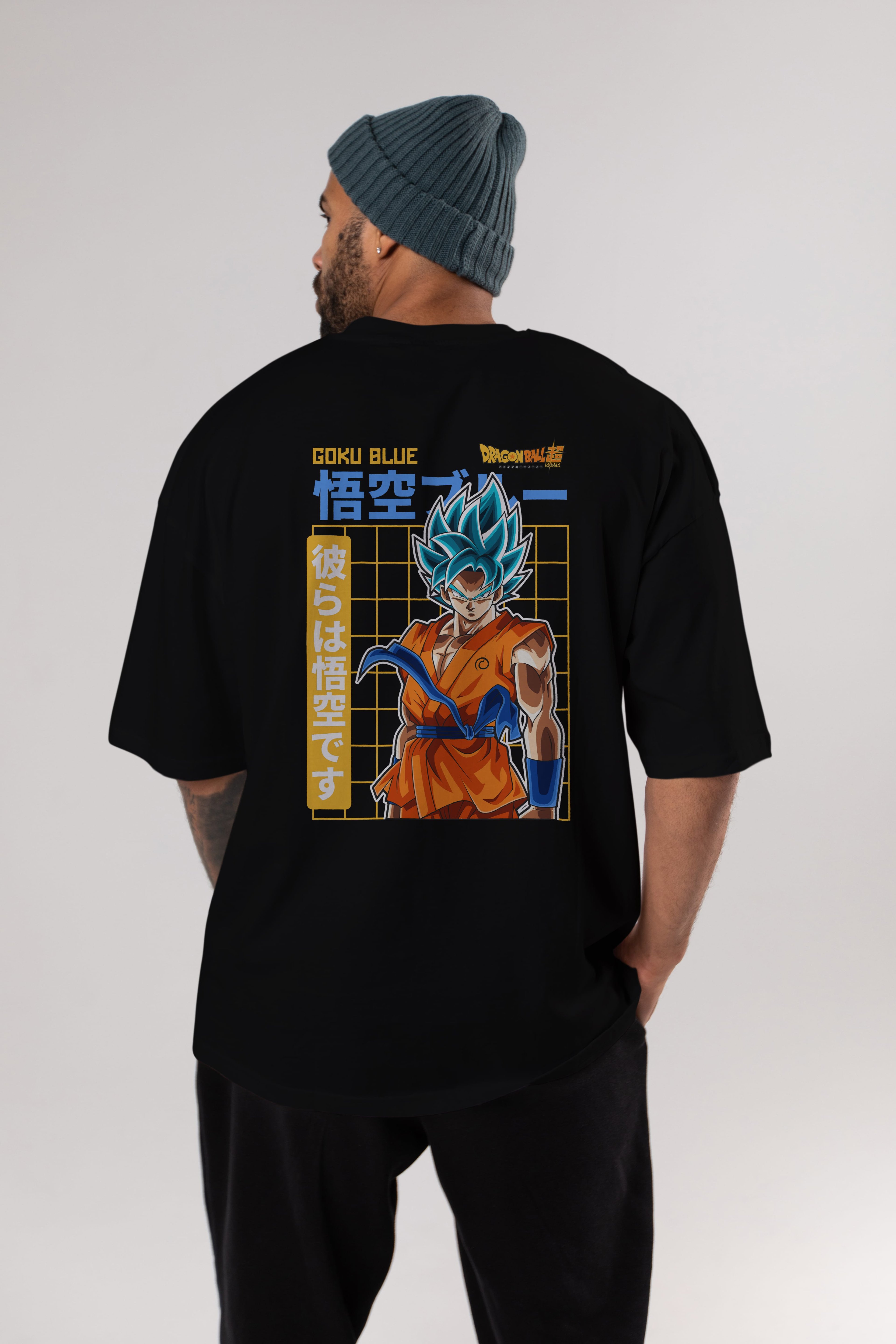GOKU 1 Anime Arka Baskılı Oversize t-shirt Erkek Kadın Unisex
