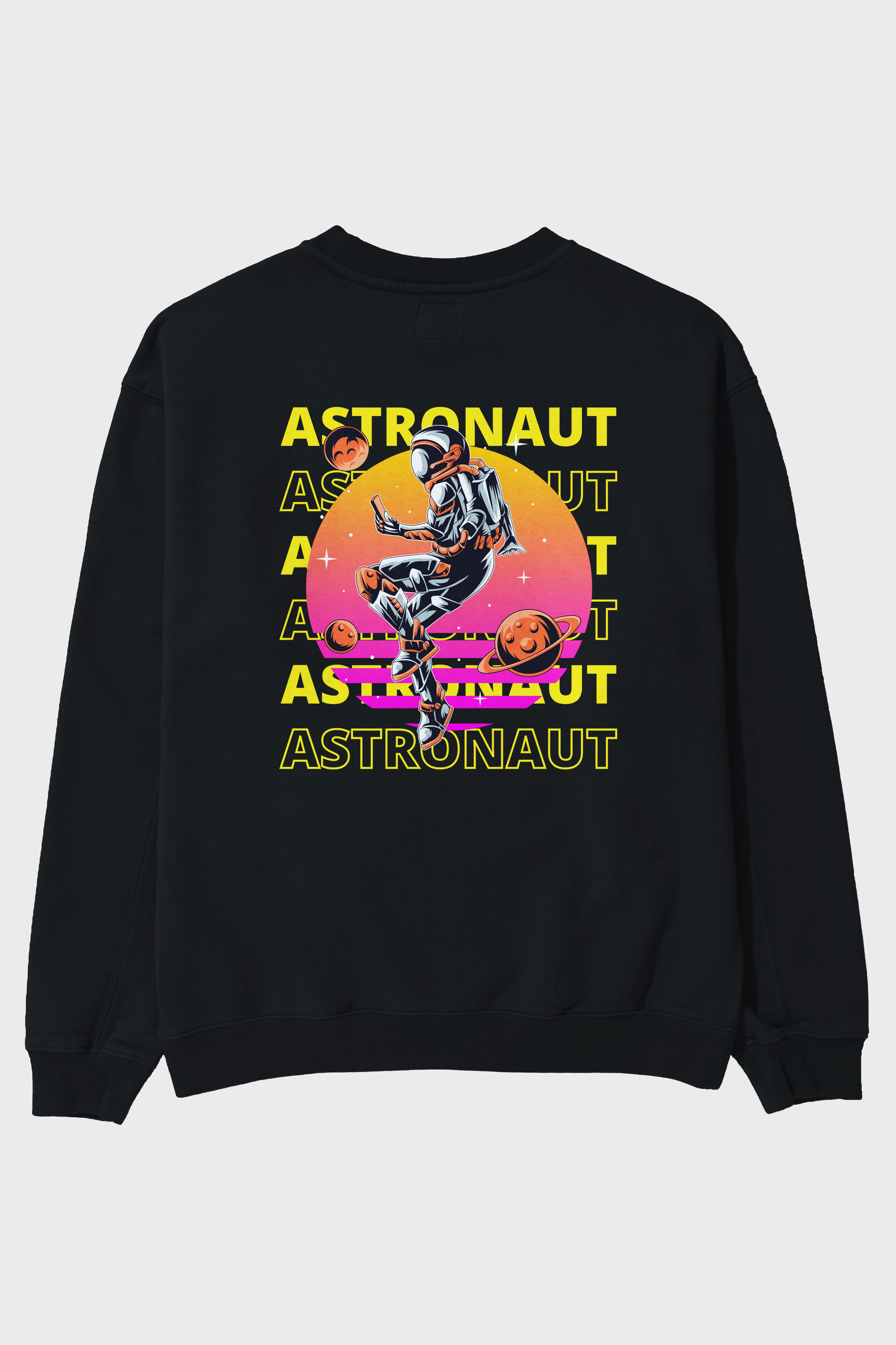 Astronaut Streetwear 2 Arka Baskılı Oversize Sweatshirt Erkek Kadın Unisex