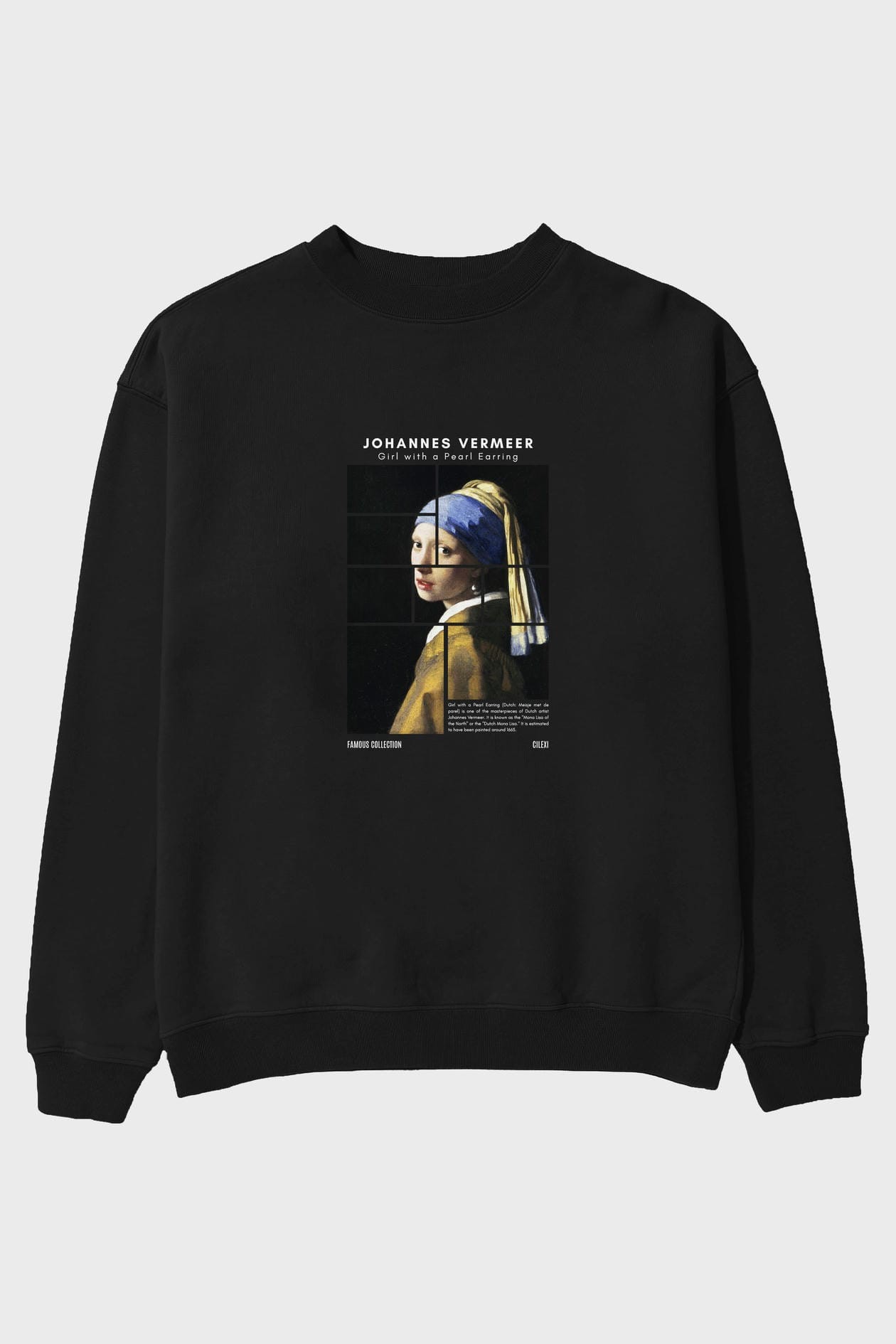 Johannes Vermeer ön Baskılı Oversize Sweatshirt Erkek Kadın Unisex