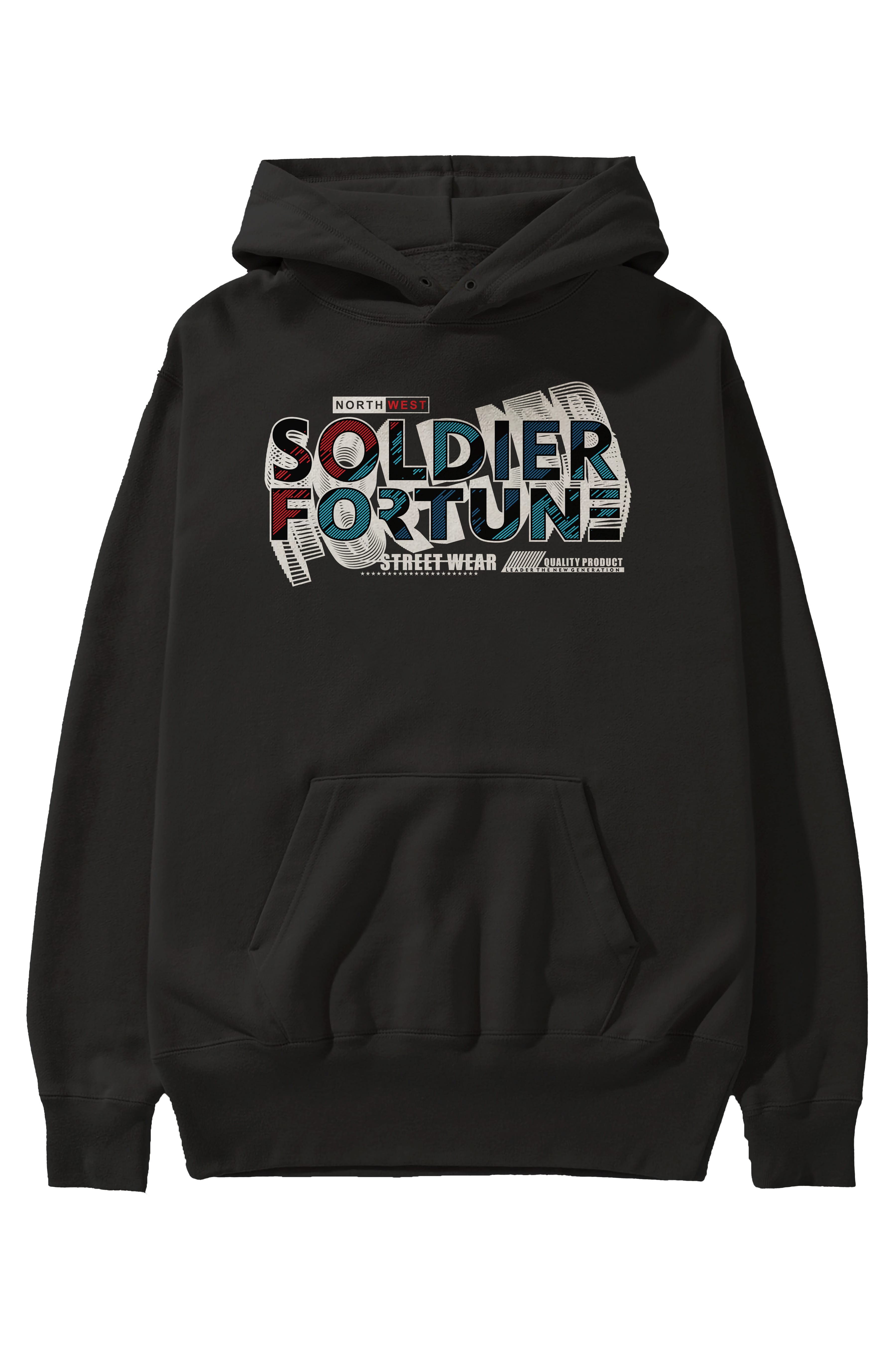 Soldier Fortune Ön Baskılı Hoodie Oversize Kapüşonlu Sweatshirt Erkek Kadın Unisex