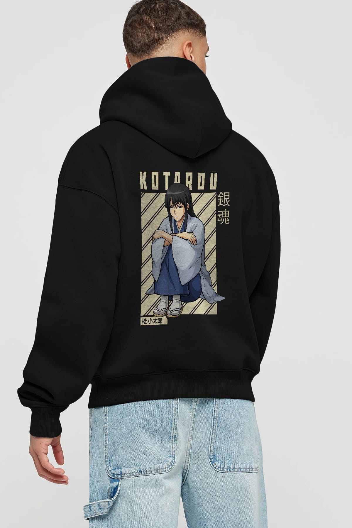 Kotarou Katsura GINTAMA Anime Arka Baskılı Hoodie Oversize Kapüşonlu Sweatshirt Erkek Kadın Unisex