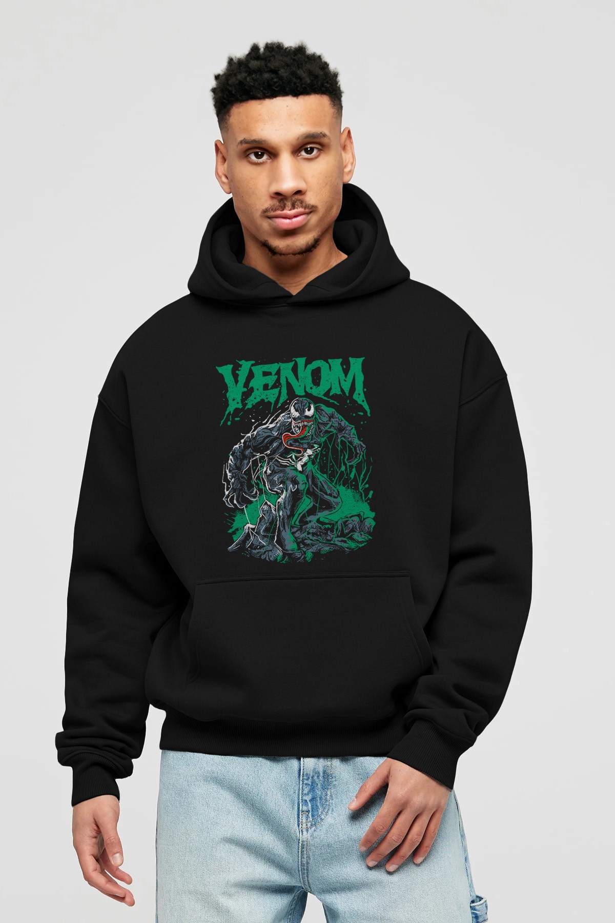 Venom (3) Ön Baskılı Hoodie Oversize Kapüşonlu Sweatshirt Erkek Kadın Unisex