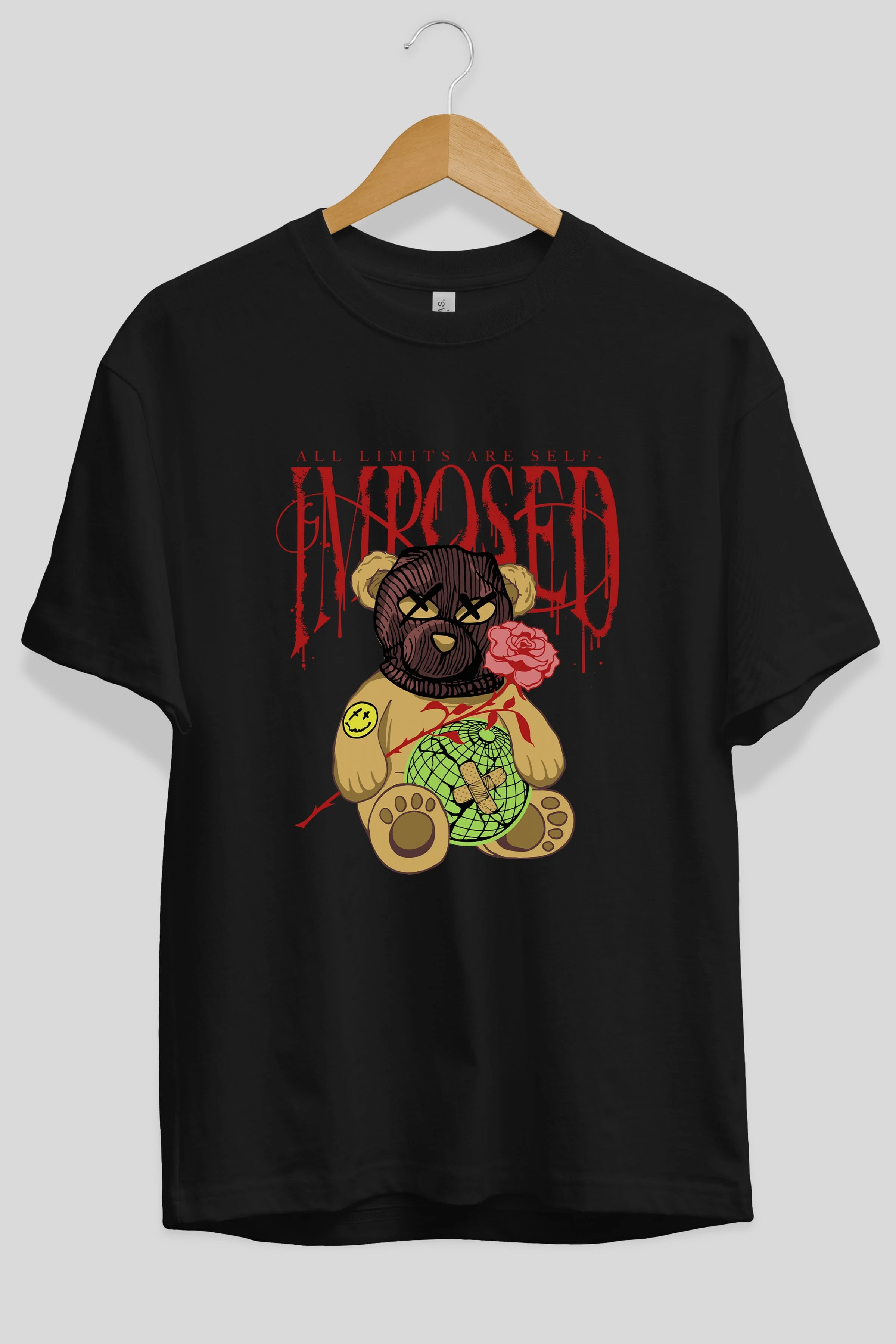 All Limits Bear Ön Baskılı Oversize t-shirt Erkek Kadın Unisex