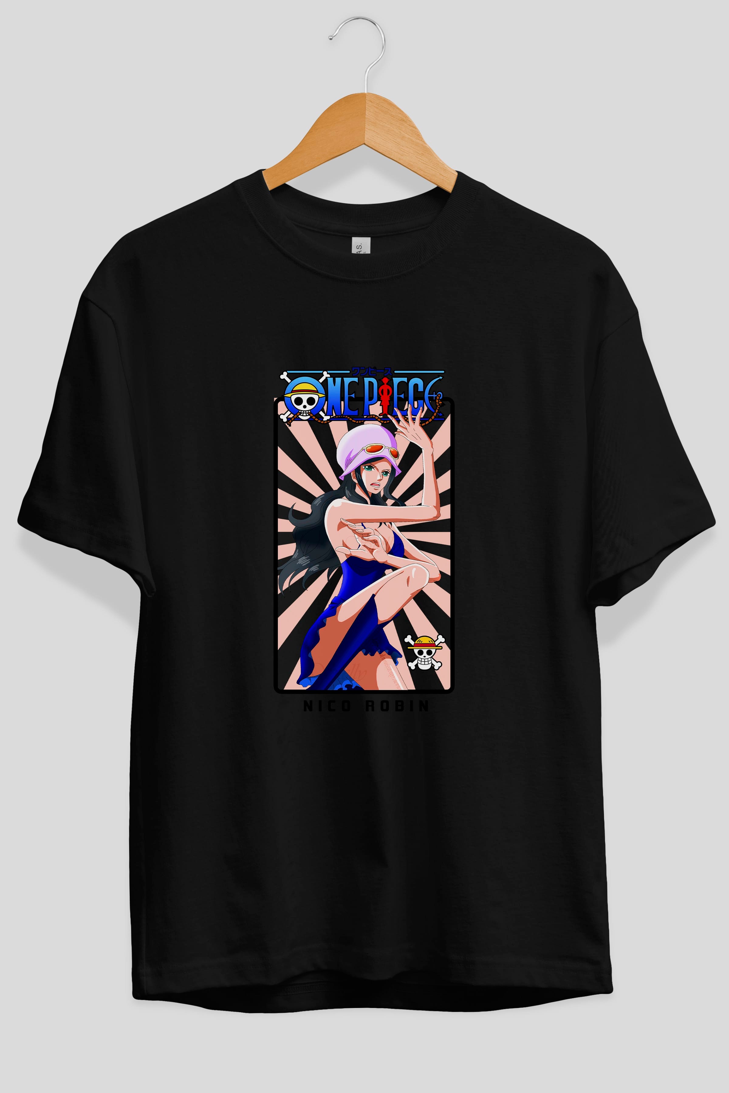 Nico Robin Anime Ön Baskılı Oversize t-shirt Erkek Kadın Unisex