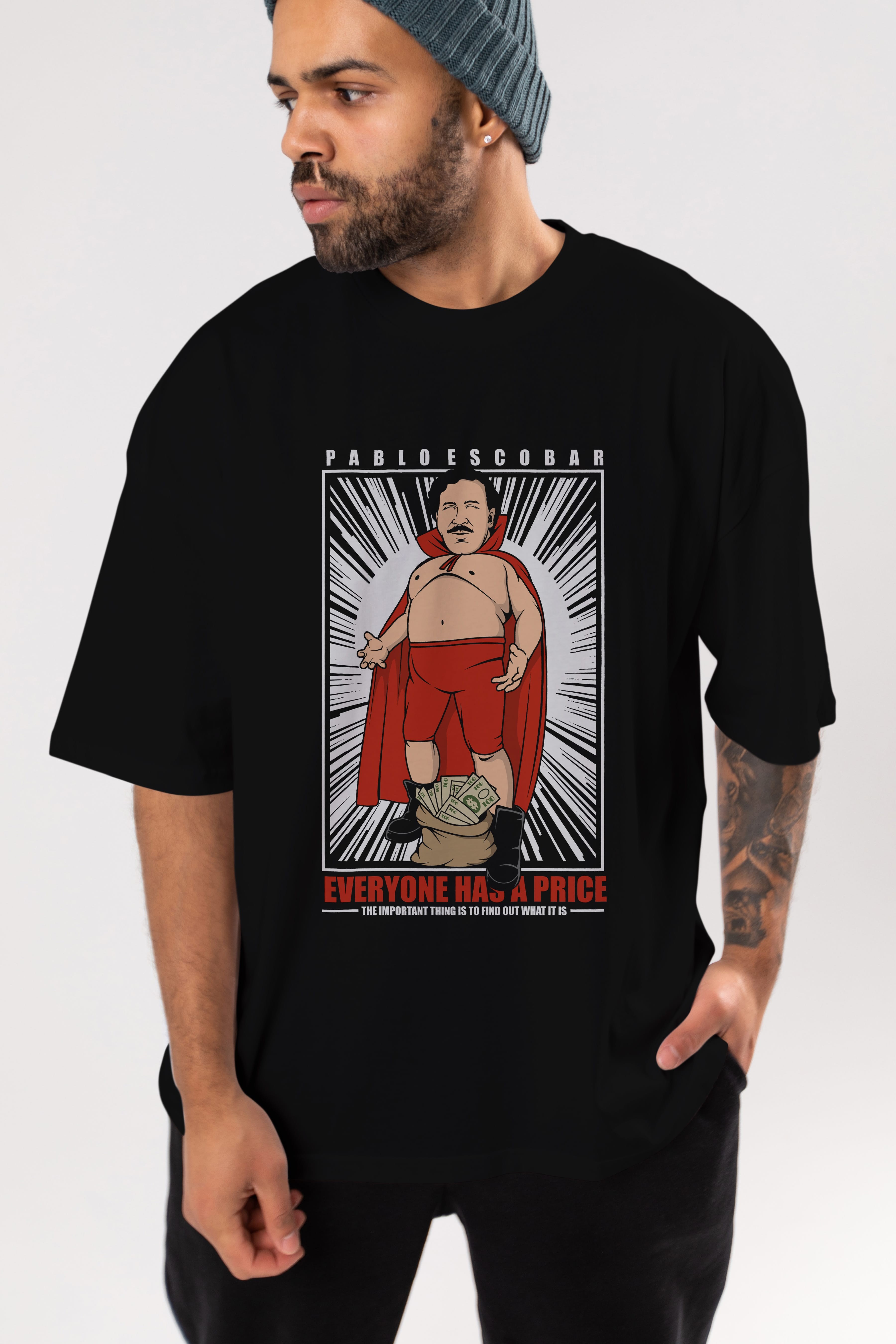 Pablo Escobar Luchador Ön Baskılı Oversize t-shirt Erkek Kadın Unisex %100 Pamuk tişort