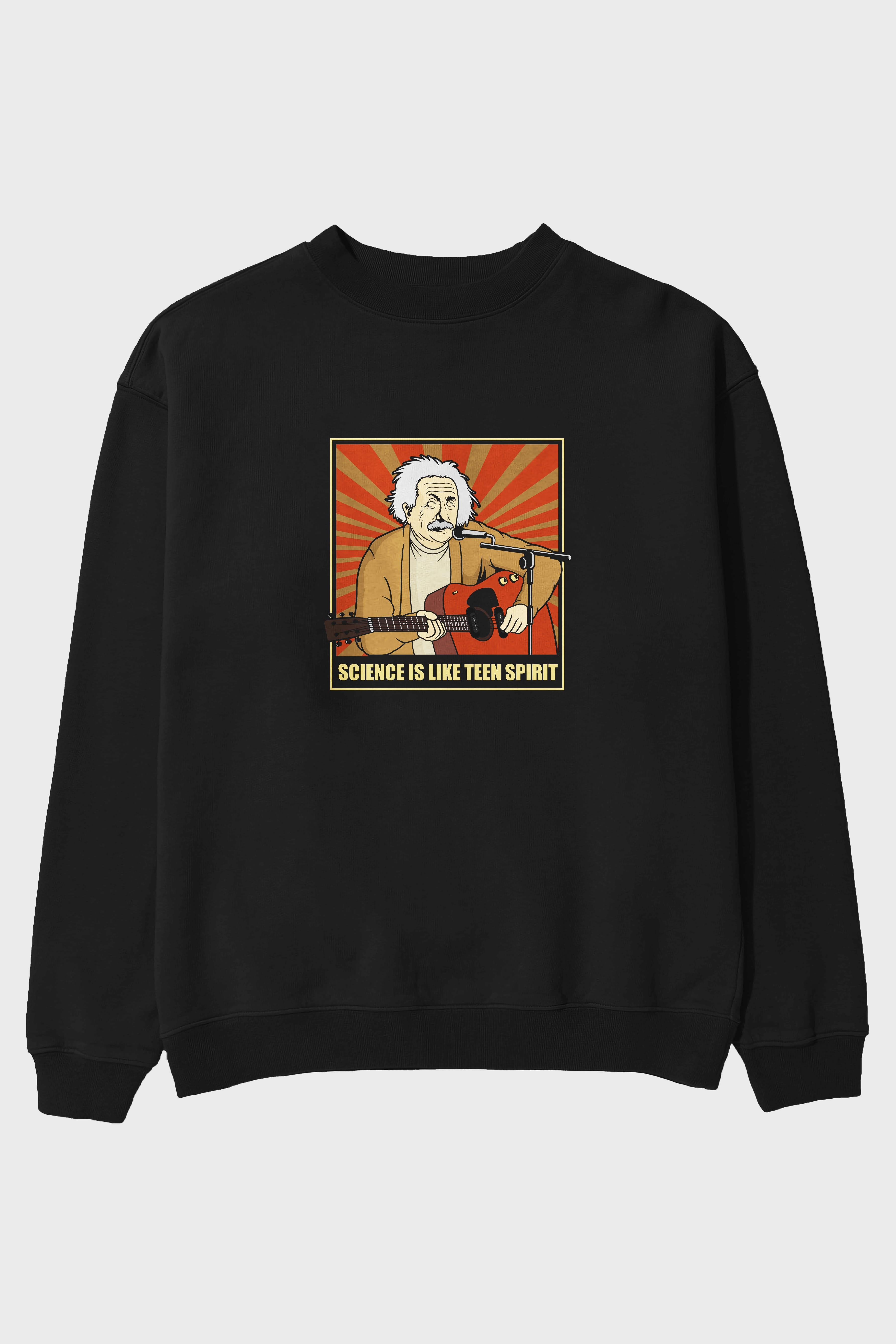Kurt Einstein Ön Baskılı Oversize Sweatshirt Erkek Kadın Unisex