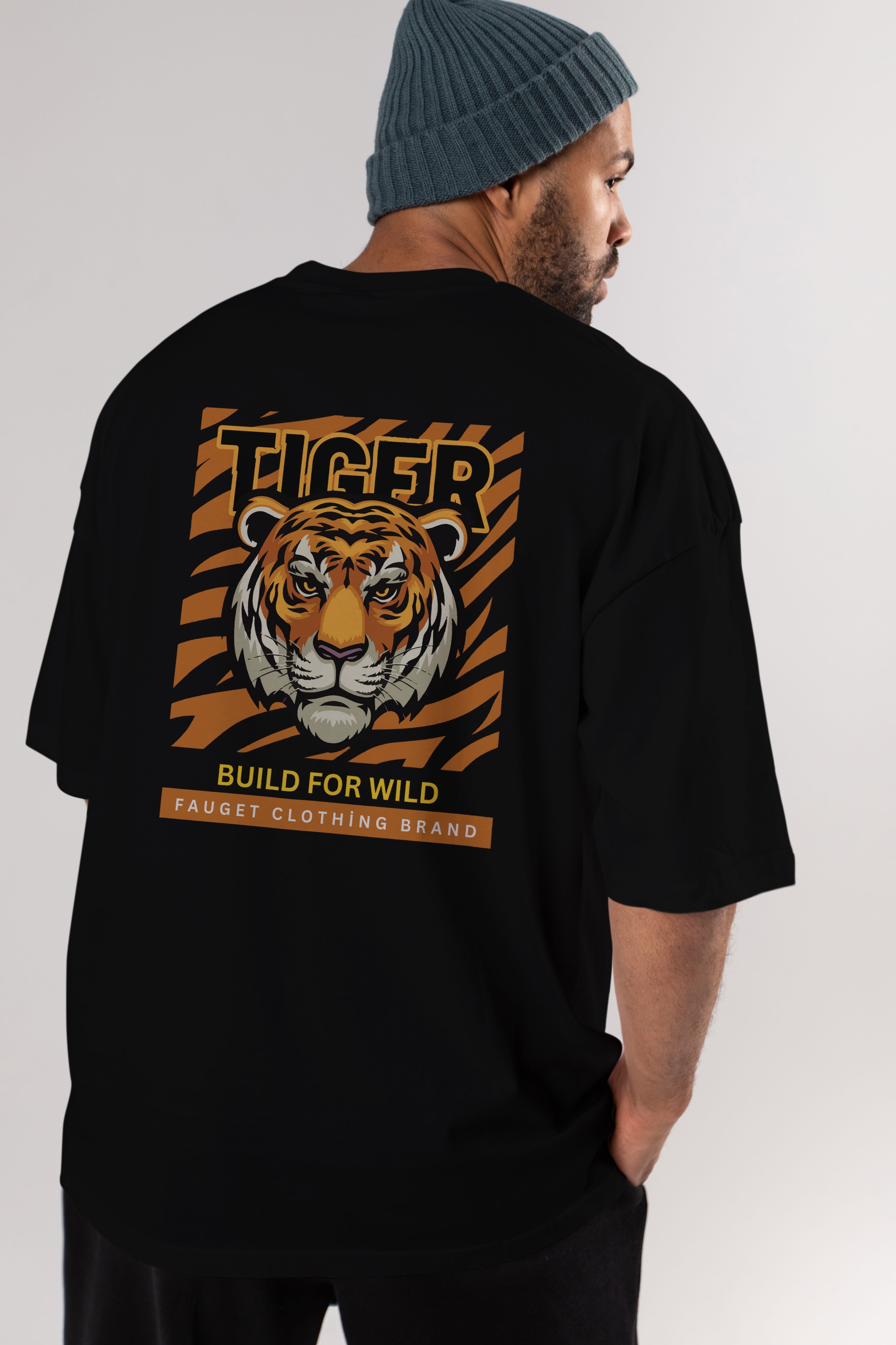 Tiger Arka Baskılı Oversize t-shirt Erkek Kadın Unisex