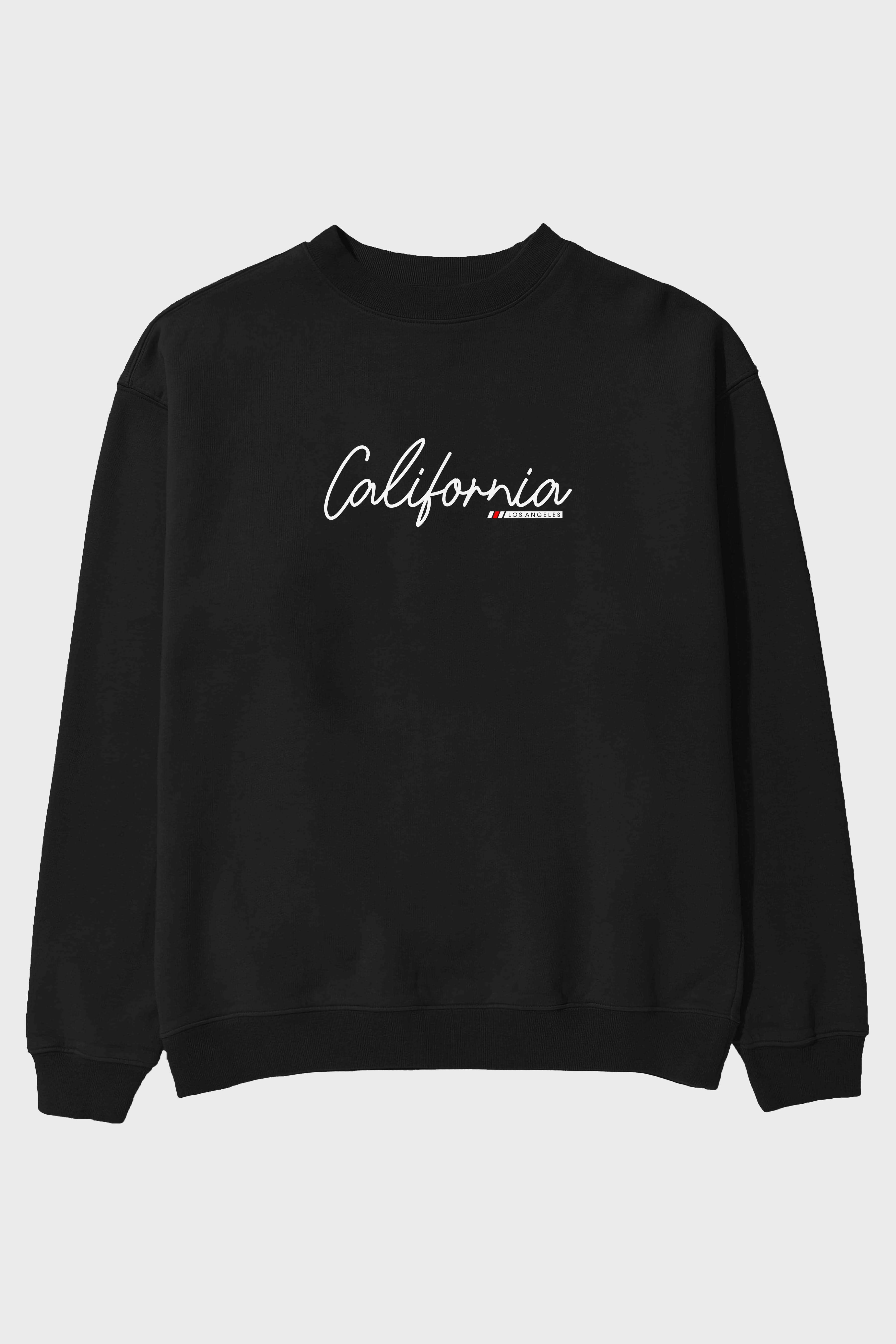 California Ön Baskılı Oversize Sweatshirt Erkek Kadın Unisex
