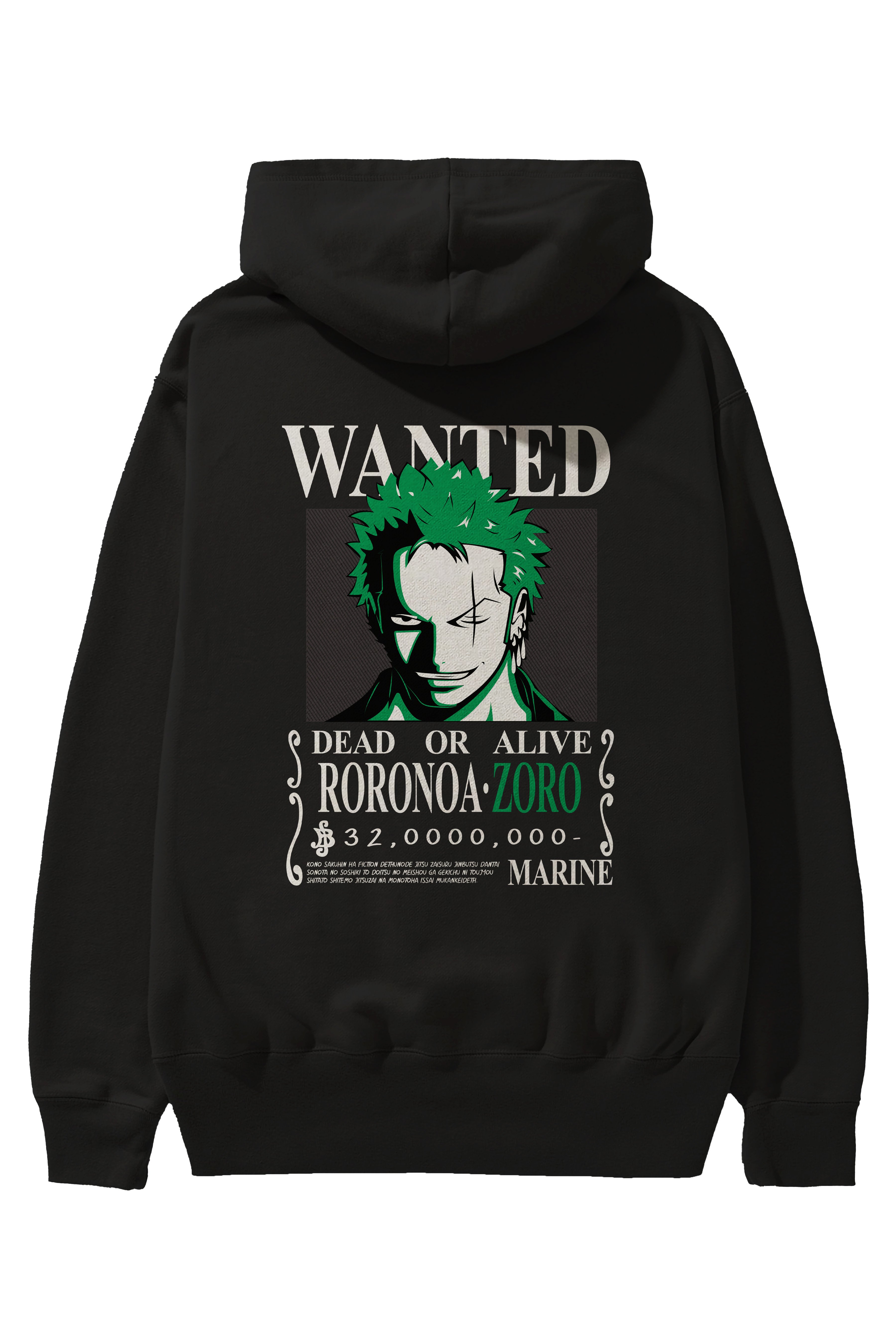 Roronoa Zoro Anime Arka Baskılı Hoodie Oversize Kapüşonlu Sweatshirt Erkek Kadın Unisex