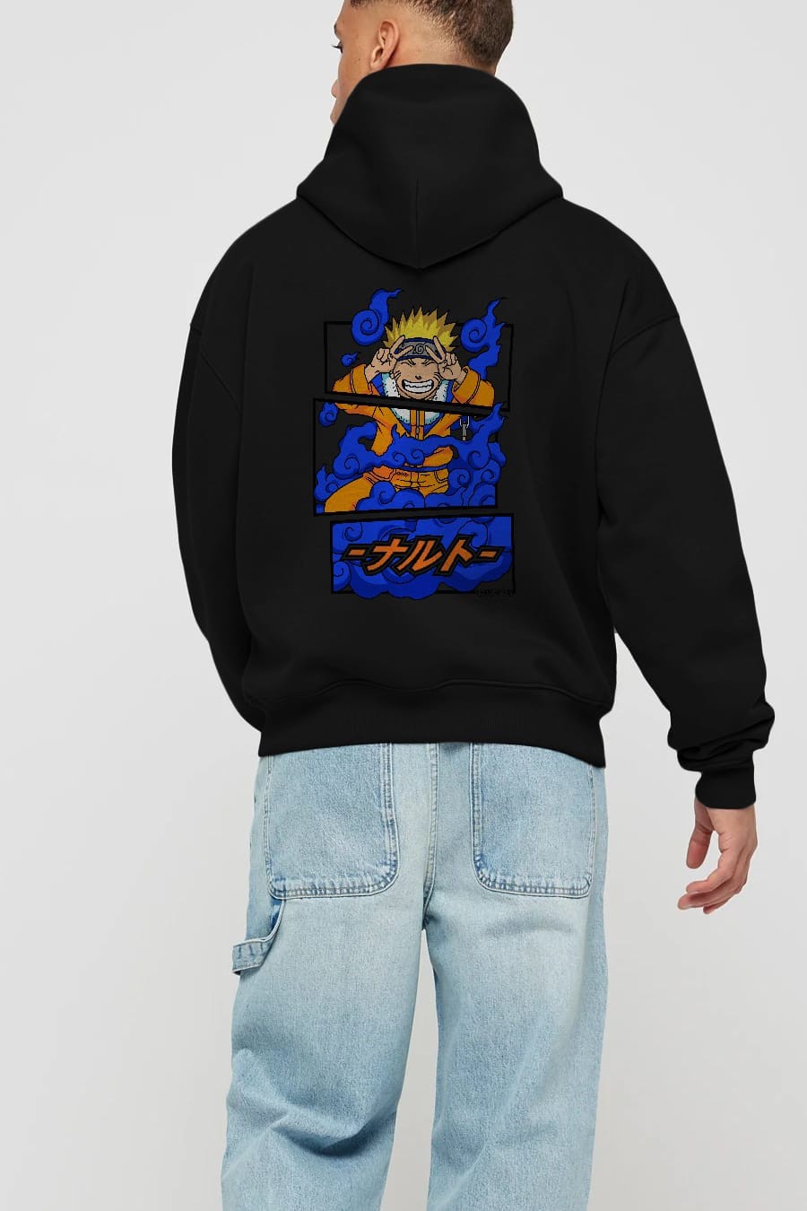 naruto uzumaki Anime Arka Baskılı Hoodie Oversize Kapüşonlu Sweatshirt Erkek Kadın Unisex