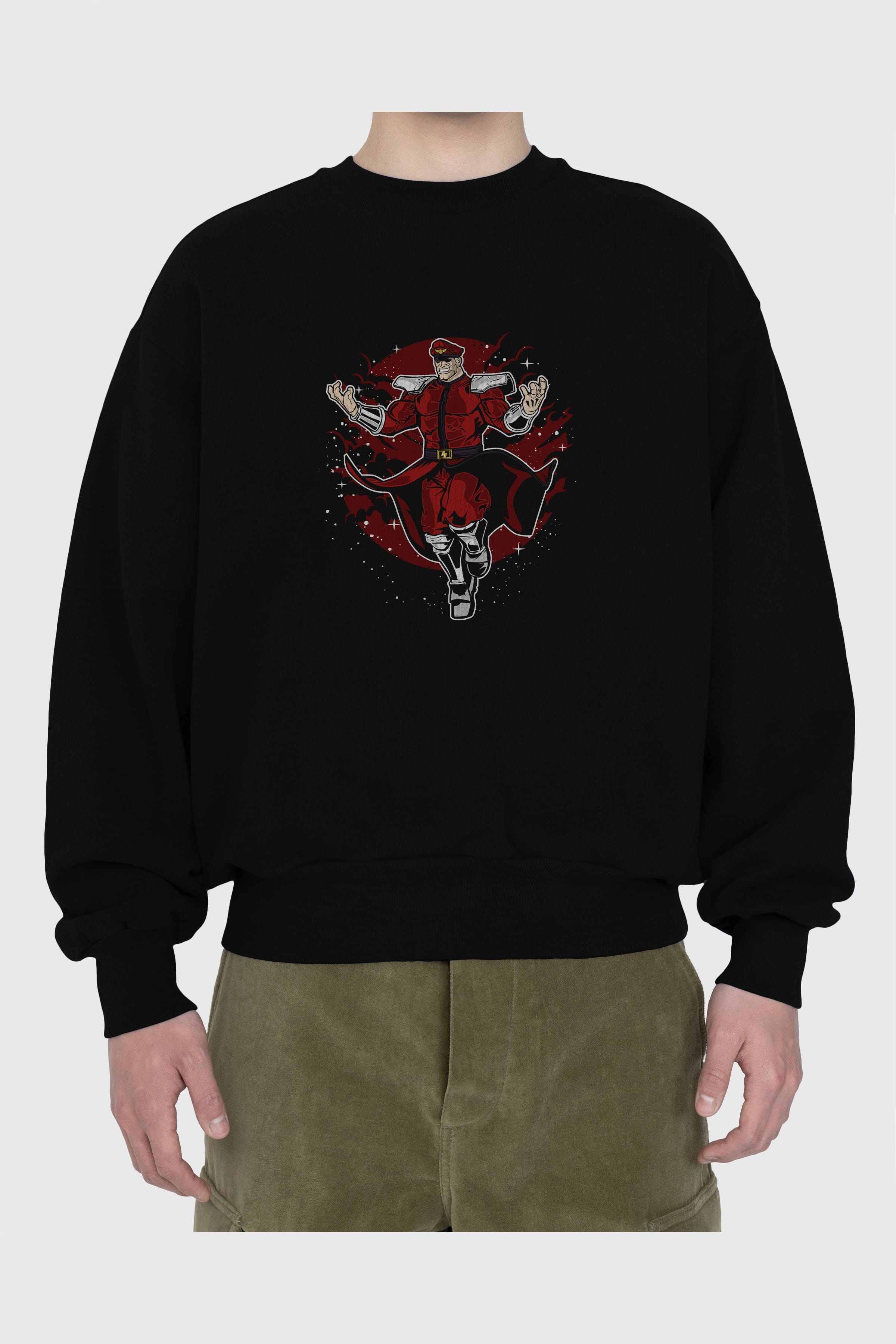 M BISON Ön Baskılı Oversize Sweatshirt Erkek Kadın Unisex