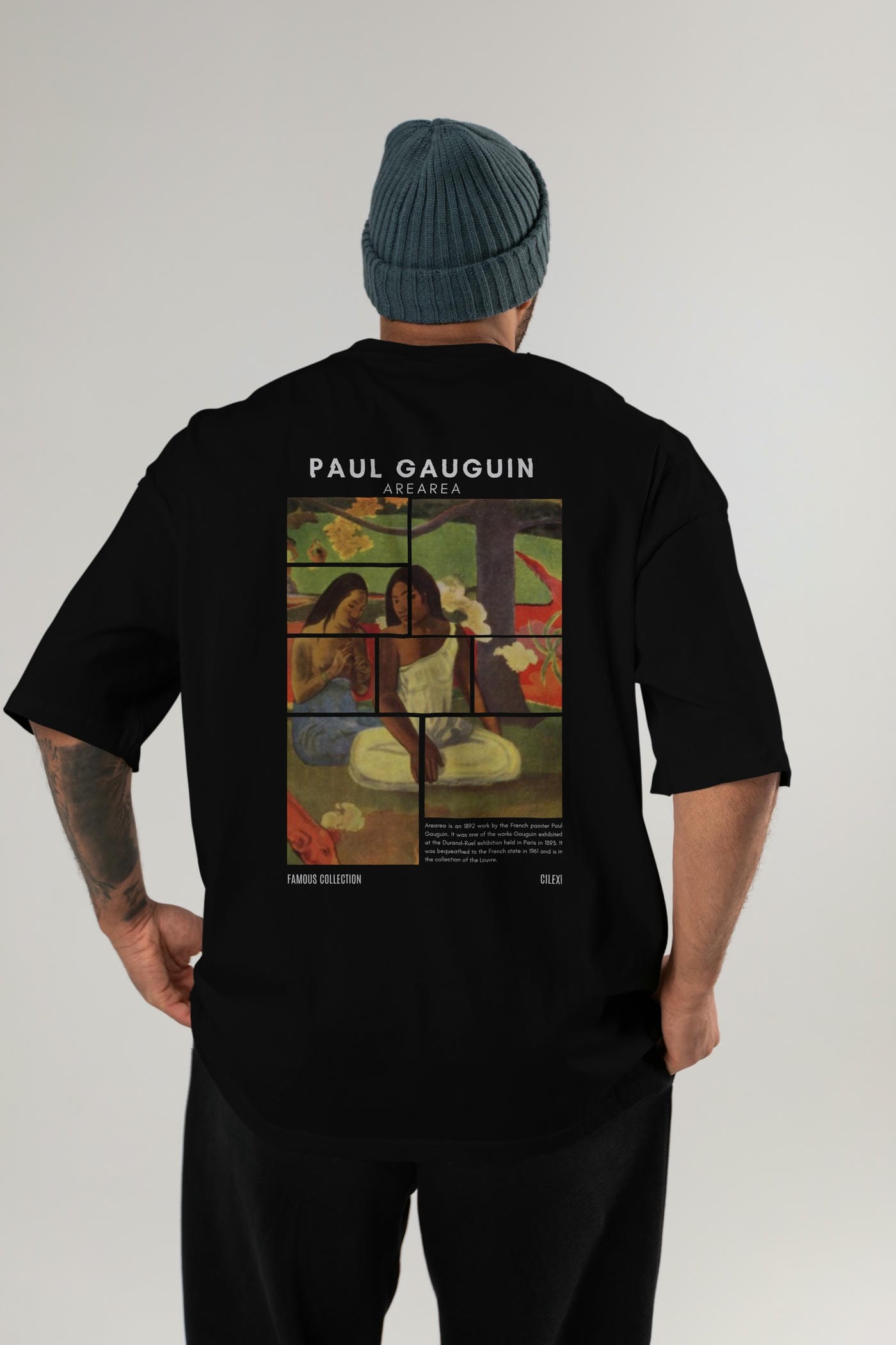 Paul Gauguin Arearea Arka Baskılı Oversize t-shirt Erkek Kadın Bisiklet Yaka Pamuk tişort