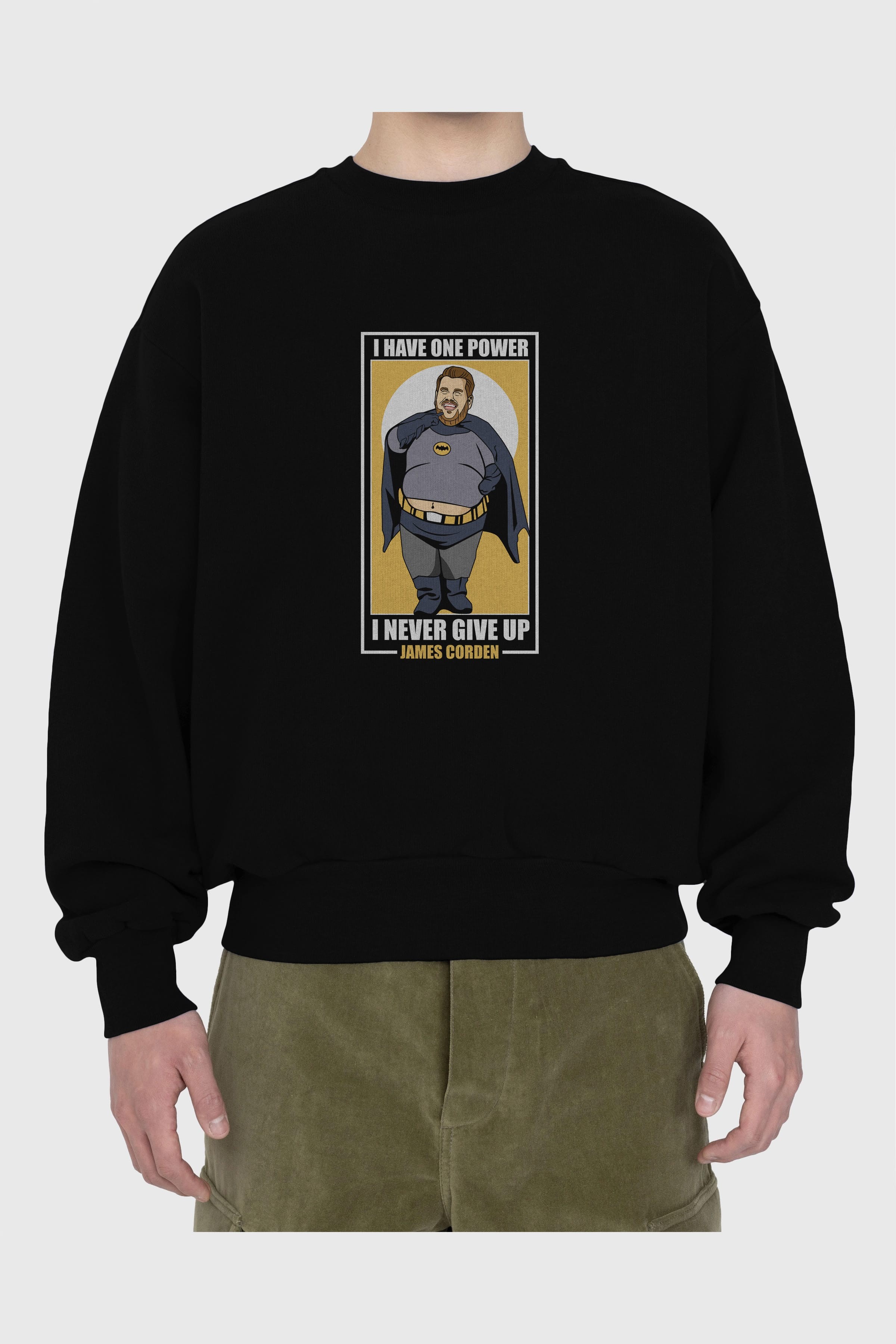 James Corden Batman Ön Baskılı Oversize Sweatshirt Erkek Kadın Unisex