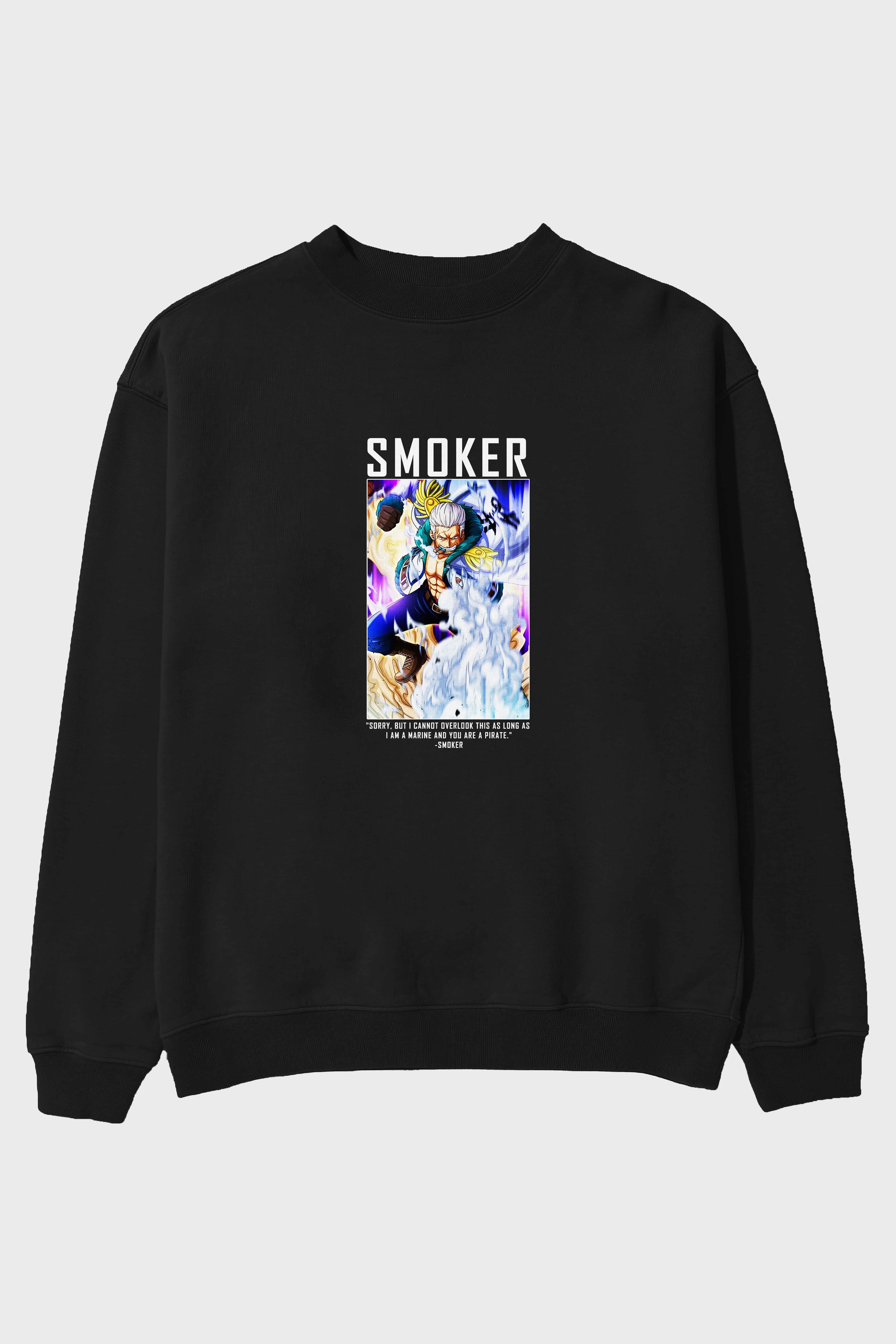 Smoker Ön Baskılı Anime Oversize Sweatshirt Erkek Kadın Unisex