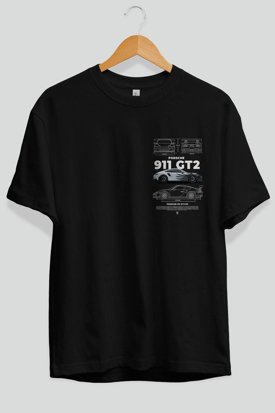 PORSCHE 911 GT2 RS 3 Ön Sol Baskılı Oversize t-shirt Erkek Kadın Unisex %100 Pamuk Bisiklet Yaka tişort
