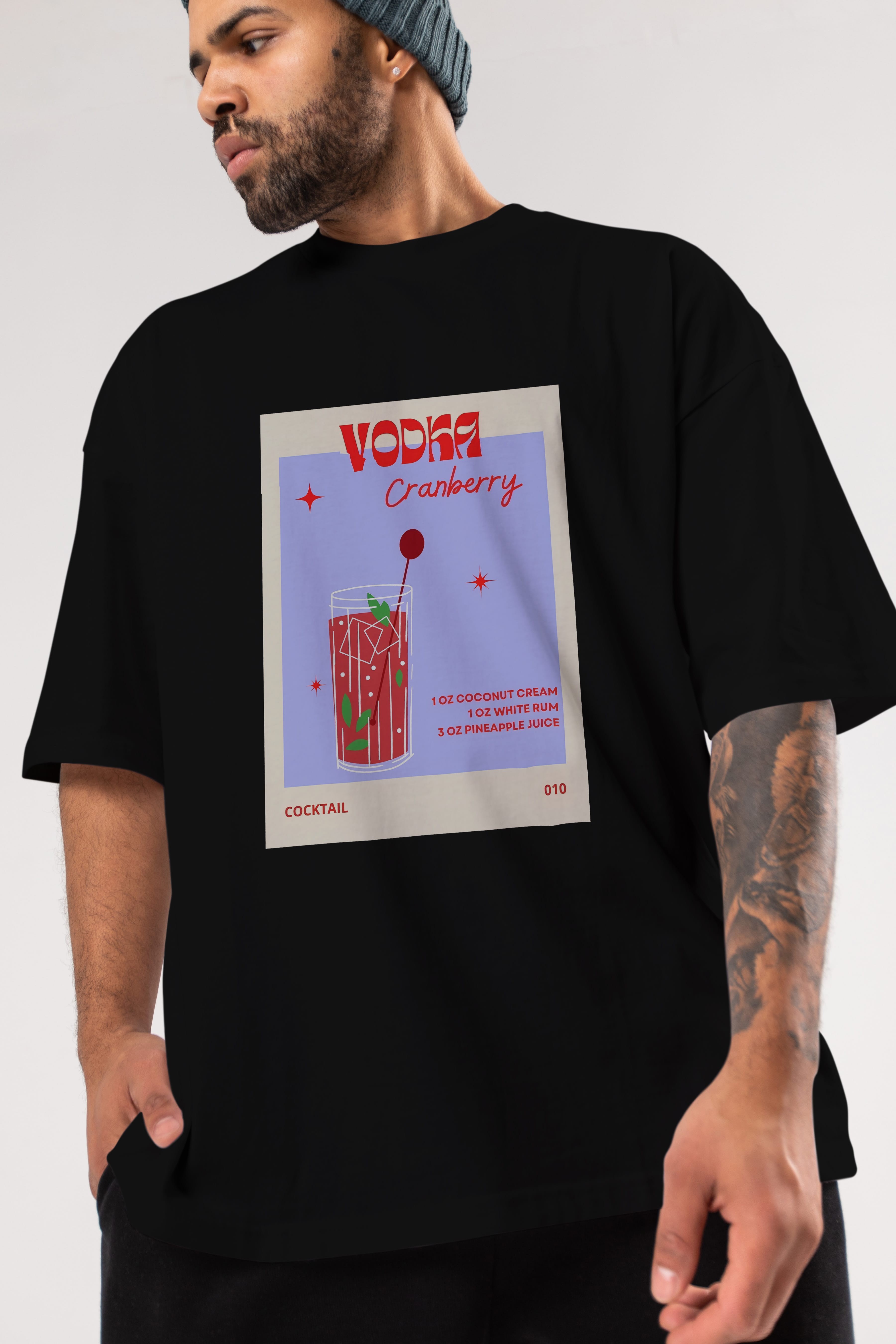 Vodka Cranberry Ön Baskılı Oversize t-shirt Erkek Kadın Unisex %100 Pamuk Bisiklet Yaka tişort