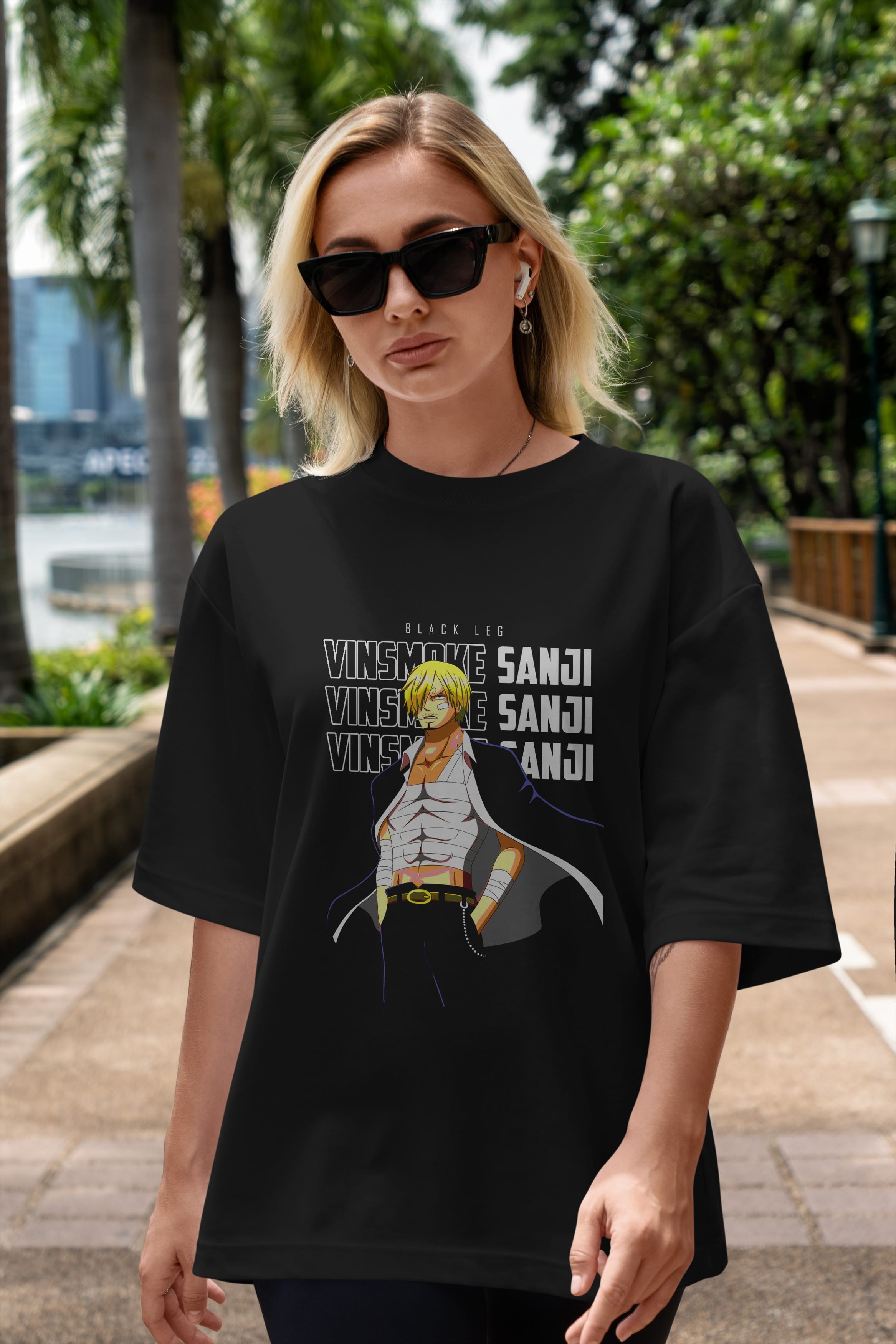 Sanji Anime Ön Baskılı Oversize t-shirt Erkek Kadın Unisex