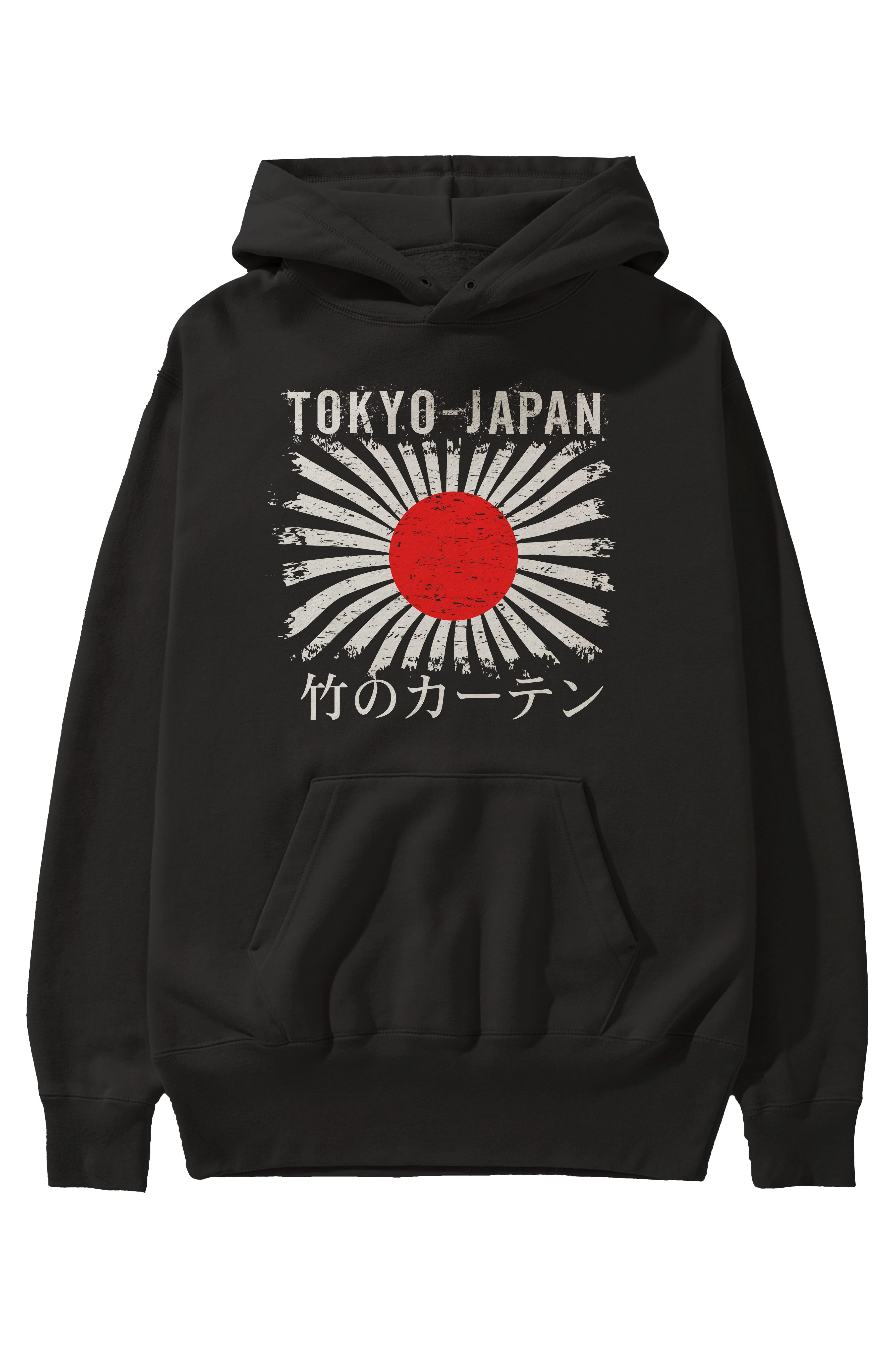Tokyo Japan Ön Baskılı Oversize Hoodie Kapüşonlu Sweatshirt Erkek Kadın Unisex