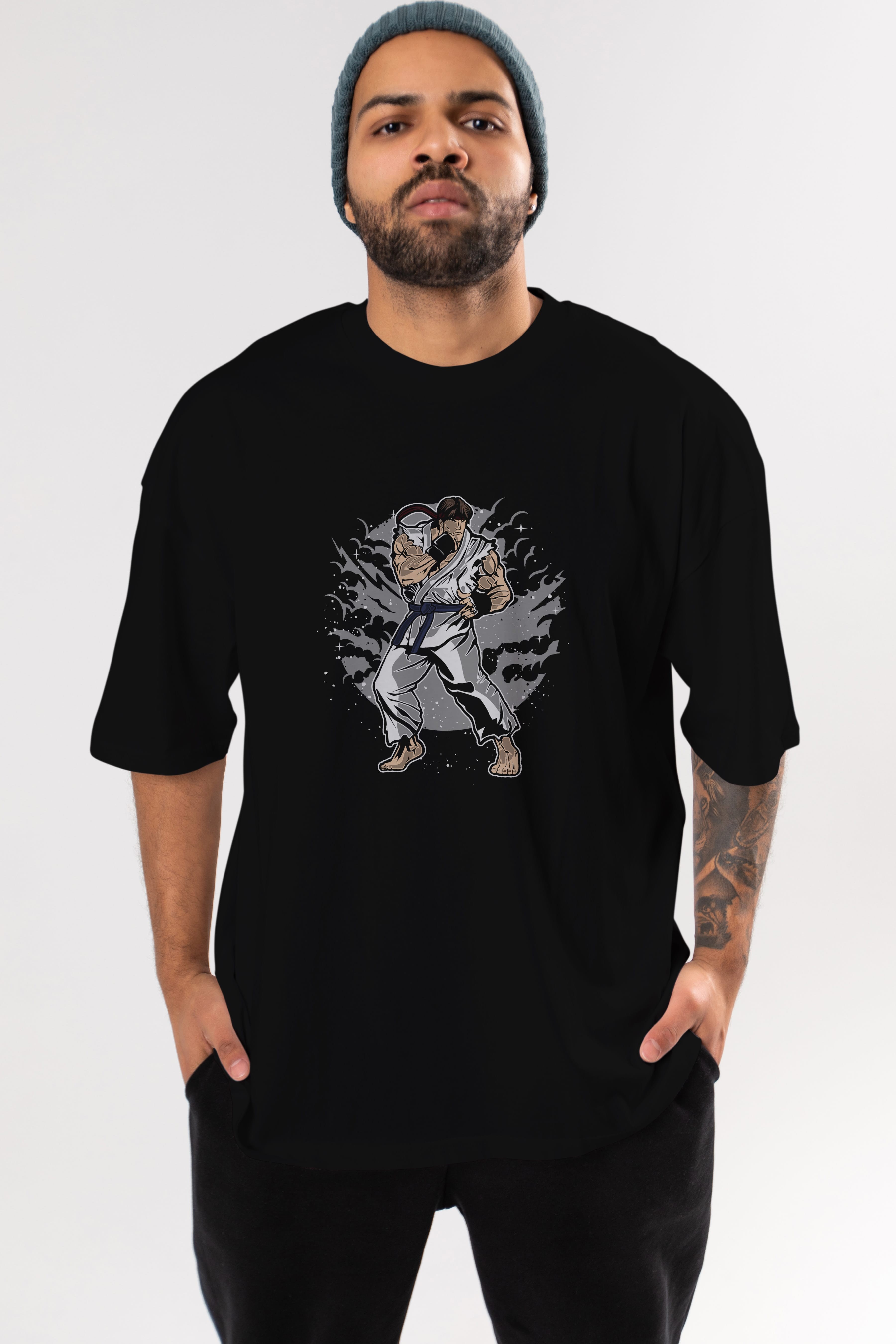 RYU Ön Baskılı Oversize t-shirt Erkek Kadın Unisex %100 Pamuk tişort