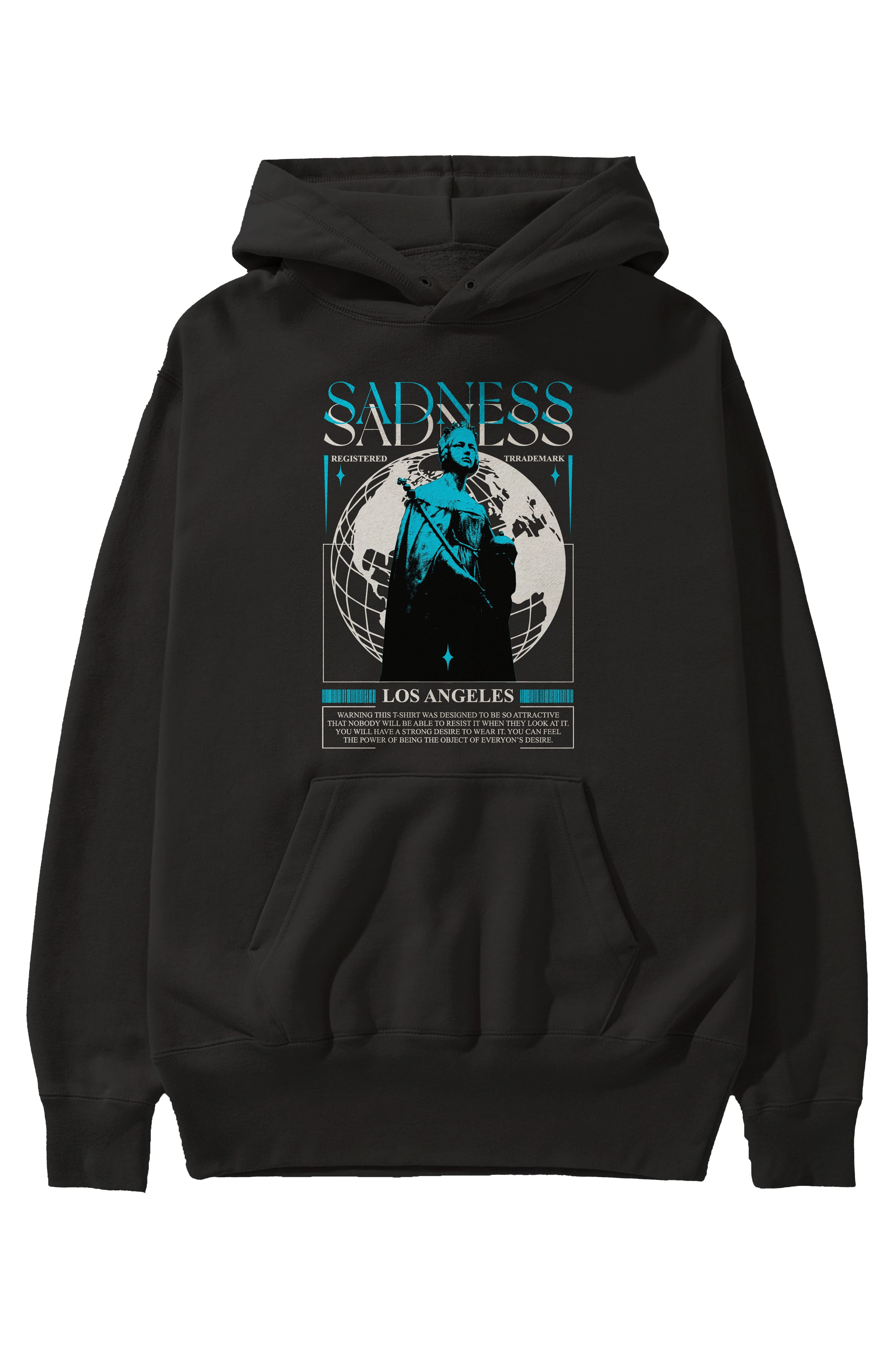 Sadness Los Angeles Ön Baskılı Hoodie Oversize Kapüşonlu Sweatshirt Erkek Kadın Unisex