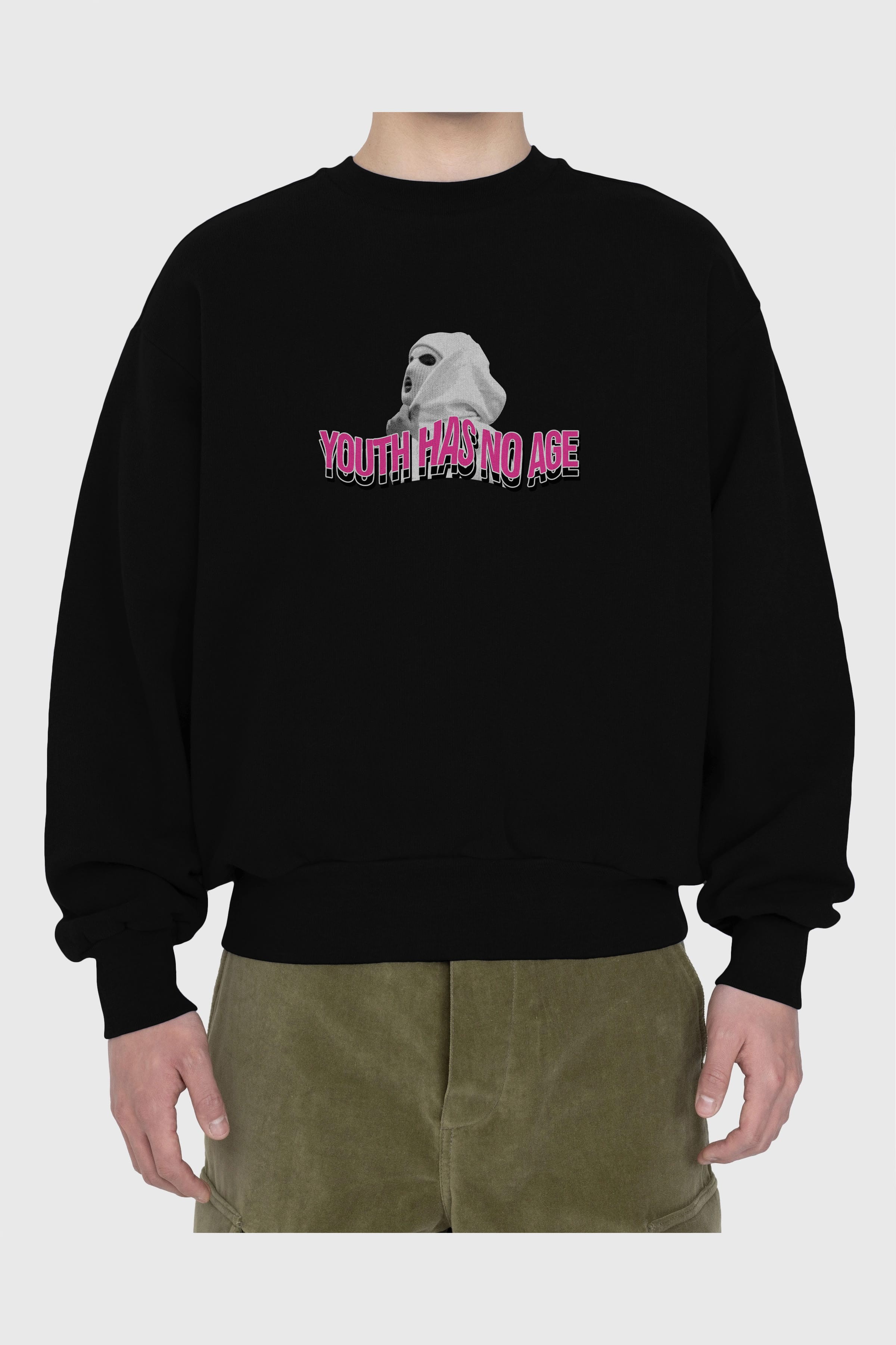 Youth Has No Age Ön Baskılı Oversize Sweatshirt Erkek Kadın Unisex