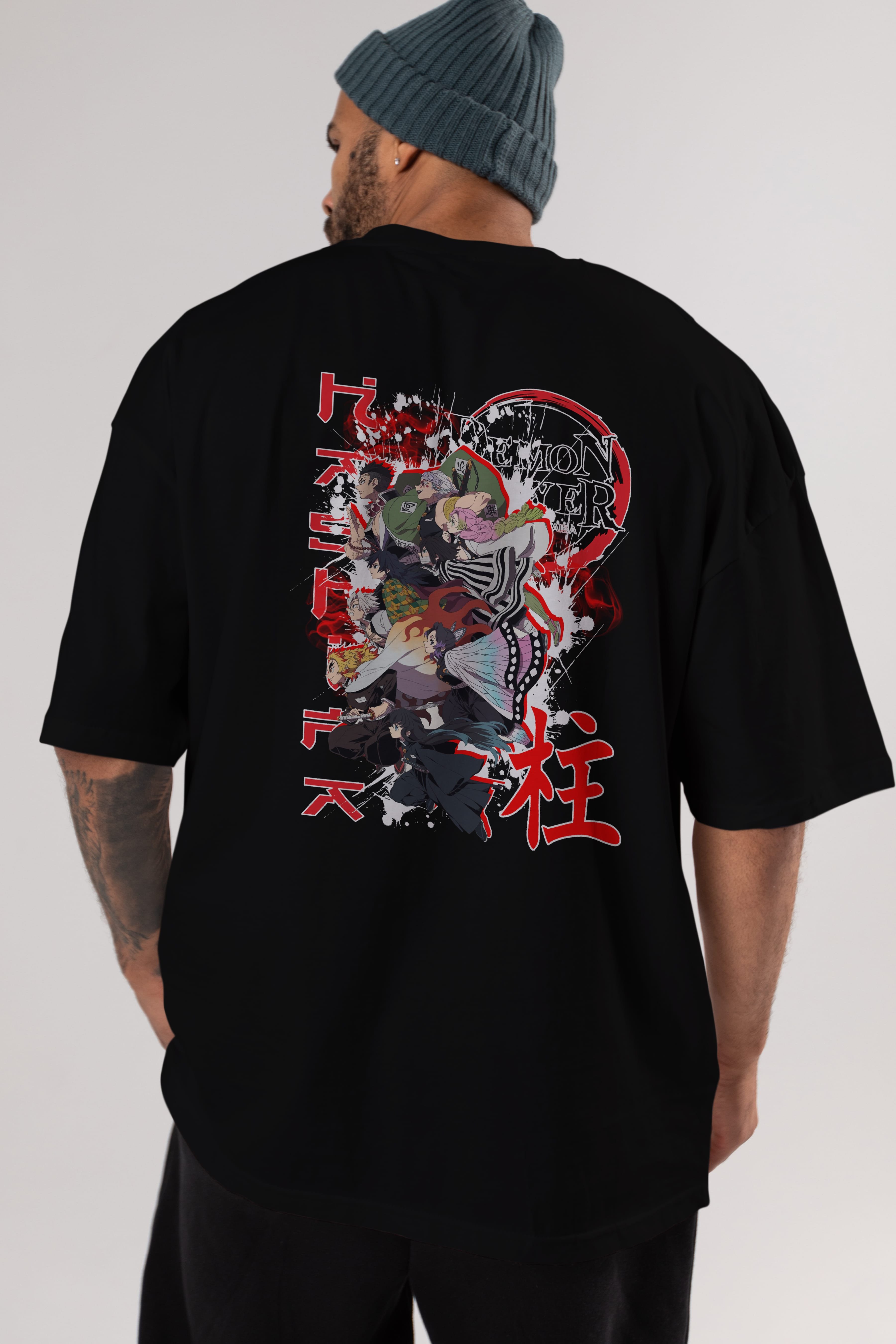 DEMON SLAYER SLAYERS Anime Arka Baskılı Oversize t-shirt Erkek Kadın Unisex