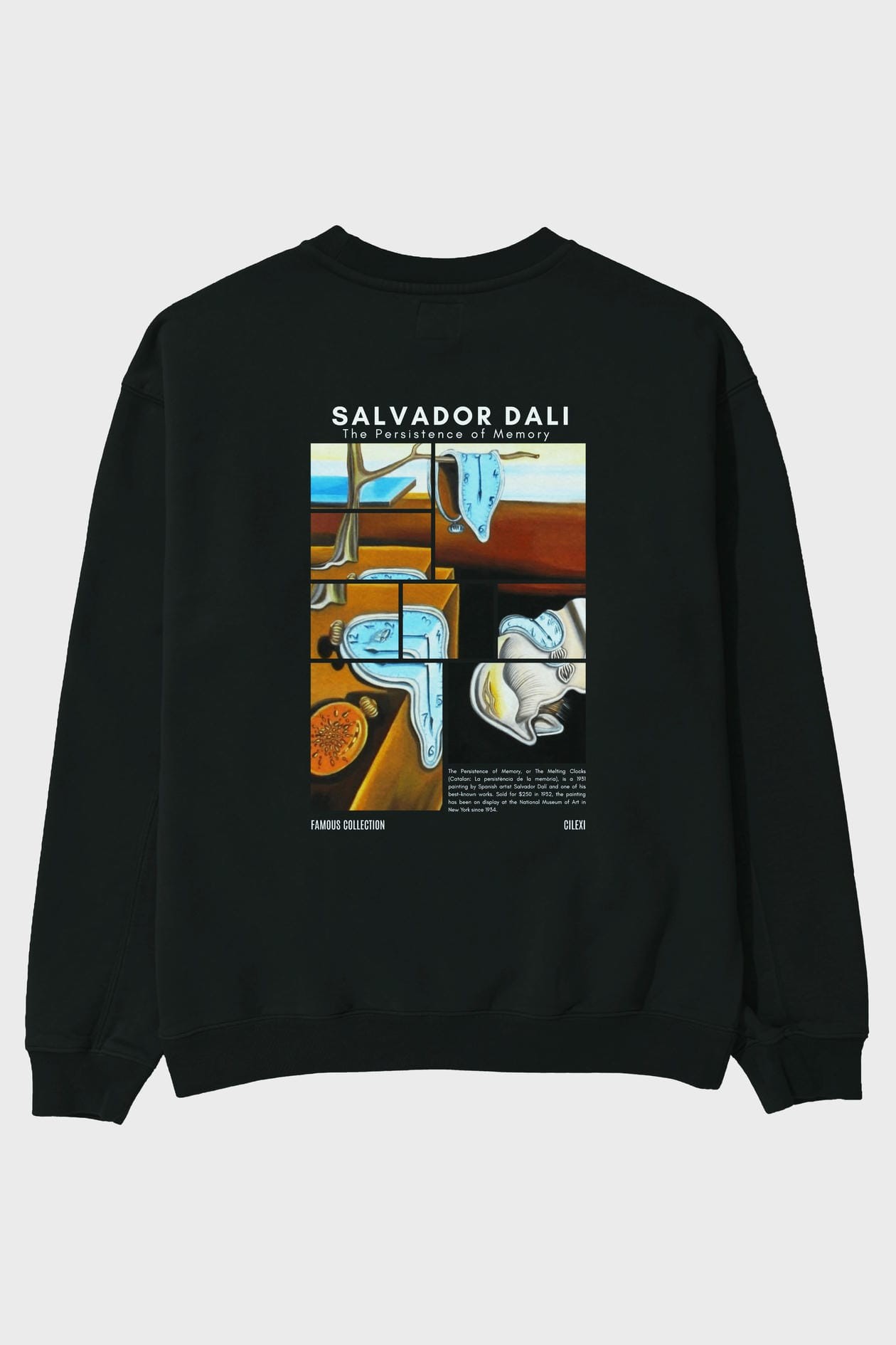 Salvador Dali Arka Baskılı Oversize Sweatshirt Erkek Kadın Unisex