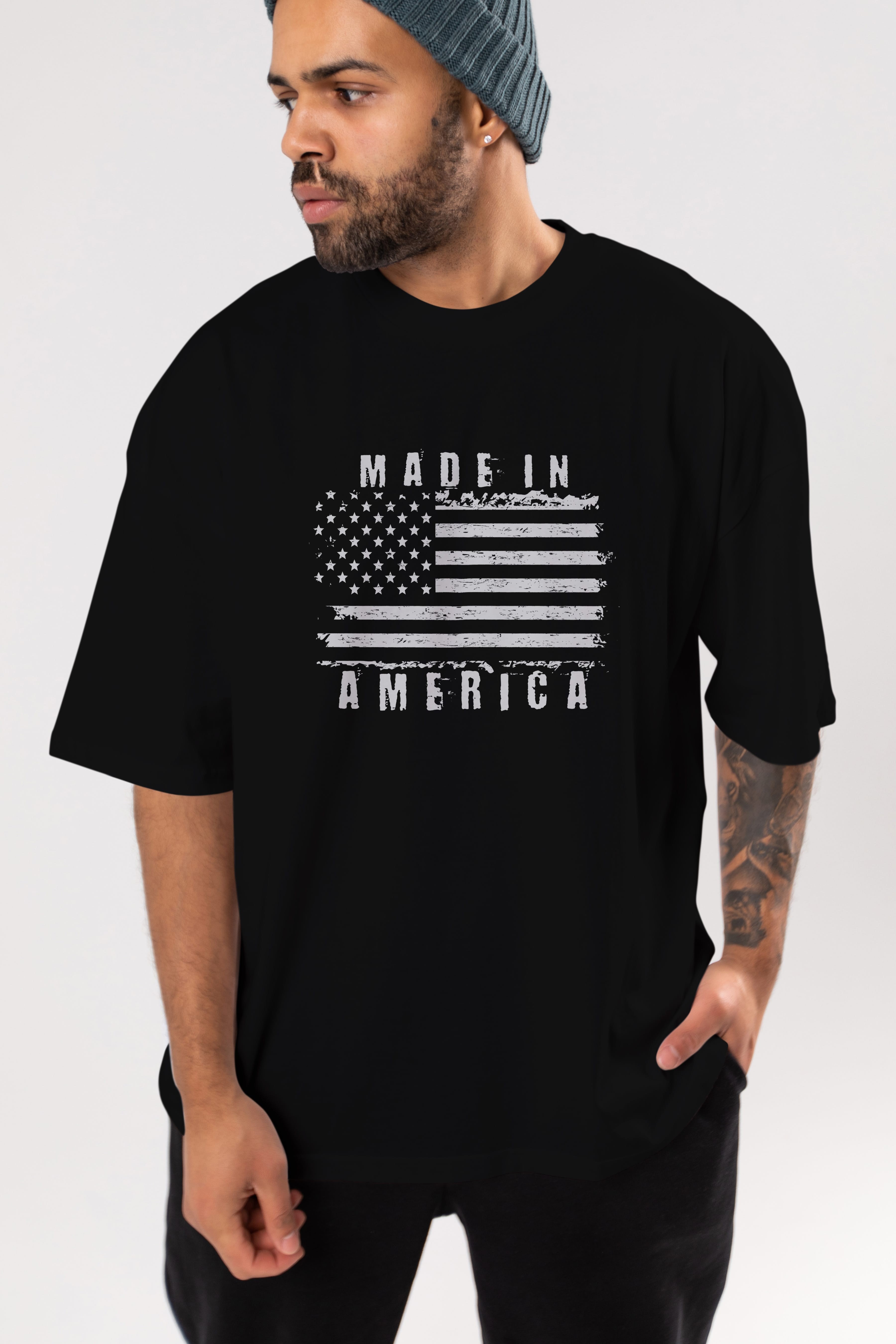 Made in America Ön Baskılı Oversize t-shirt Erkek Kadın Unisex