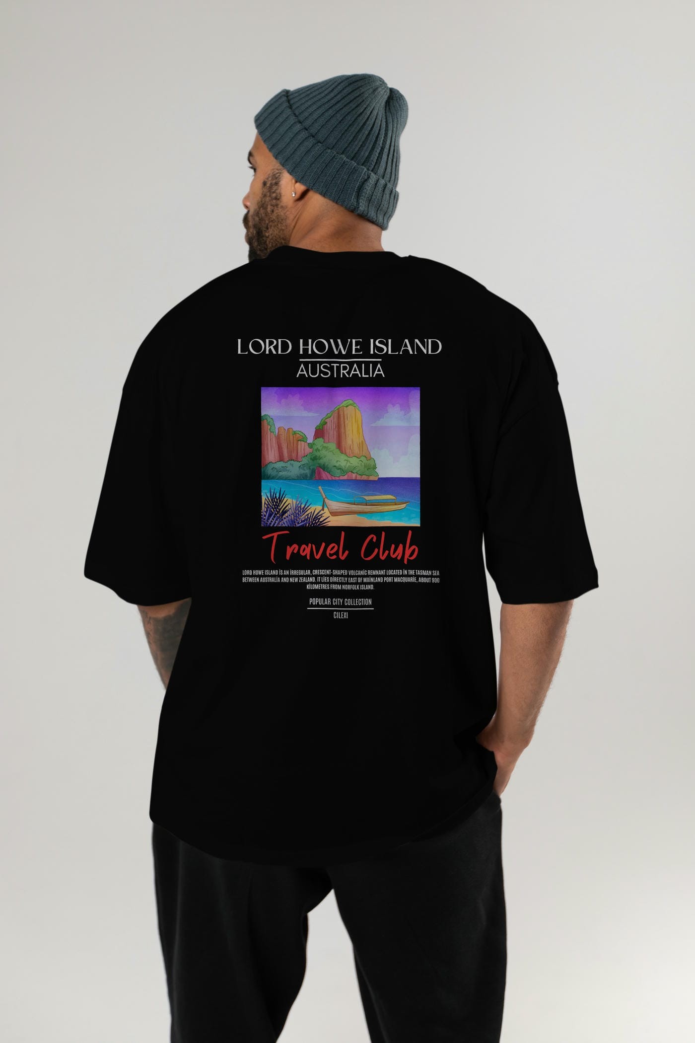 Lord Howe İsland Australia Arka Baskılı Oversize t-shirt Erkek Kadın Pamuk Bisiklet Yaka tişort