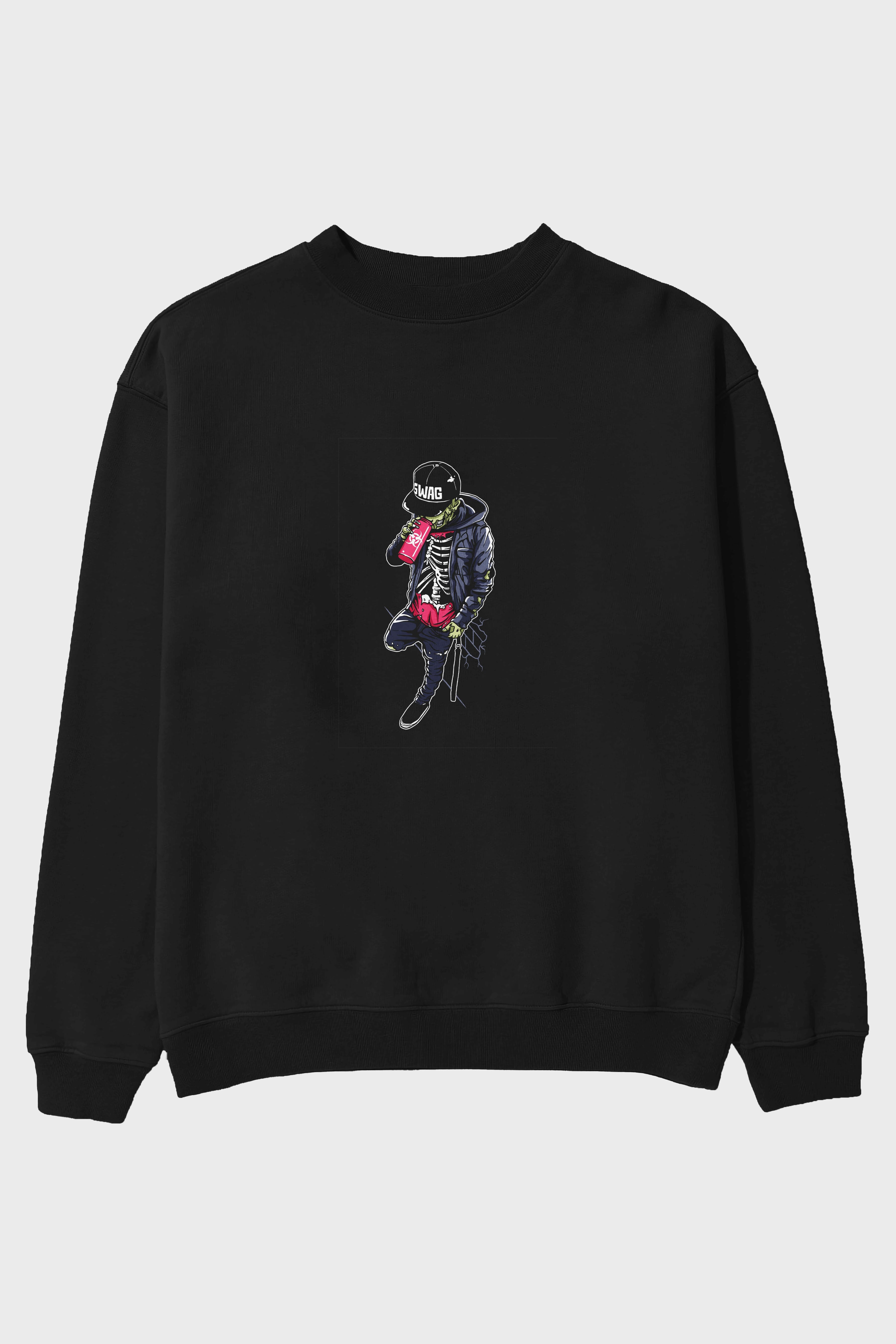 Zombie Swag Ön Baskılı Oversize Sweatshirt Erkek Kadın Unisex