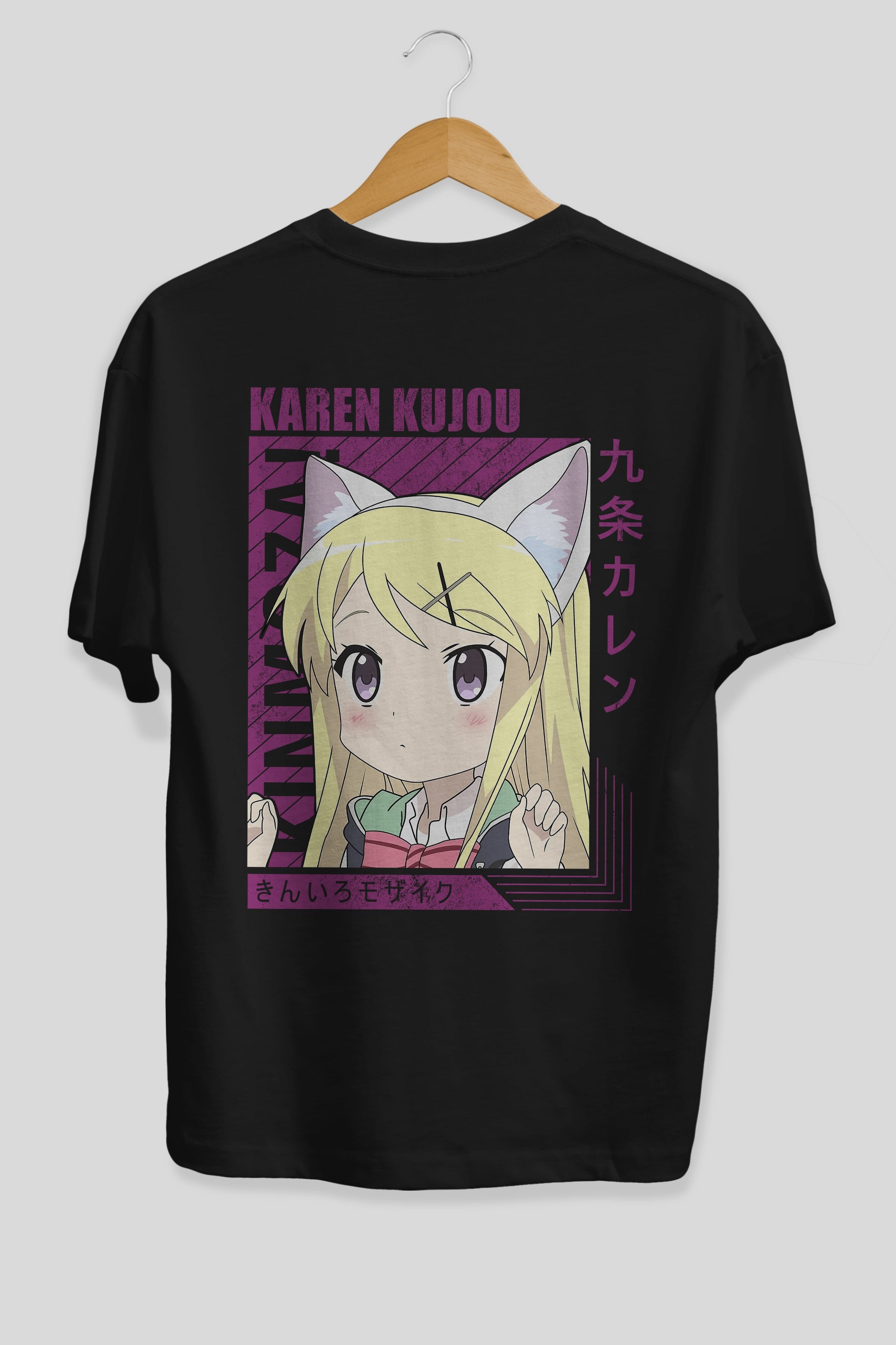 Karen Kujou 4 Anime Arka Baskılı Oversize t-shirt Erkek Kadın Unisex