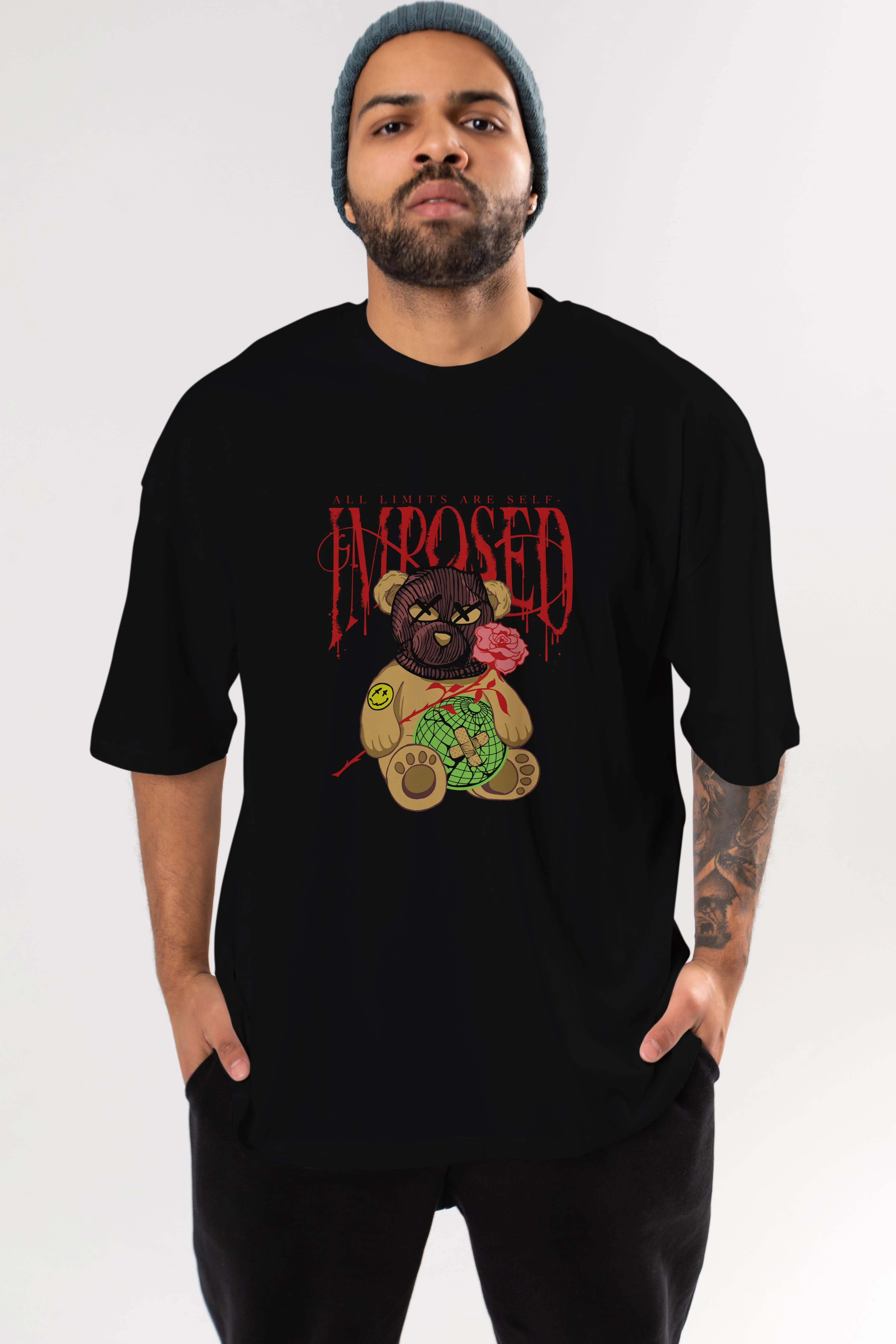 All Limits Bear Ön Baskılı Oversize t-shirt Erkek Kadın Unisex