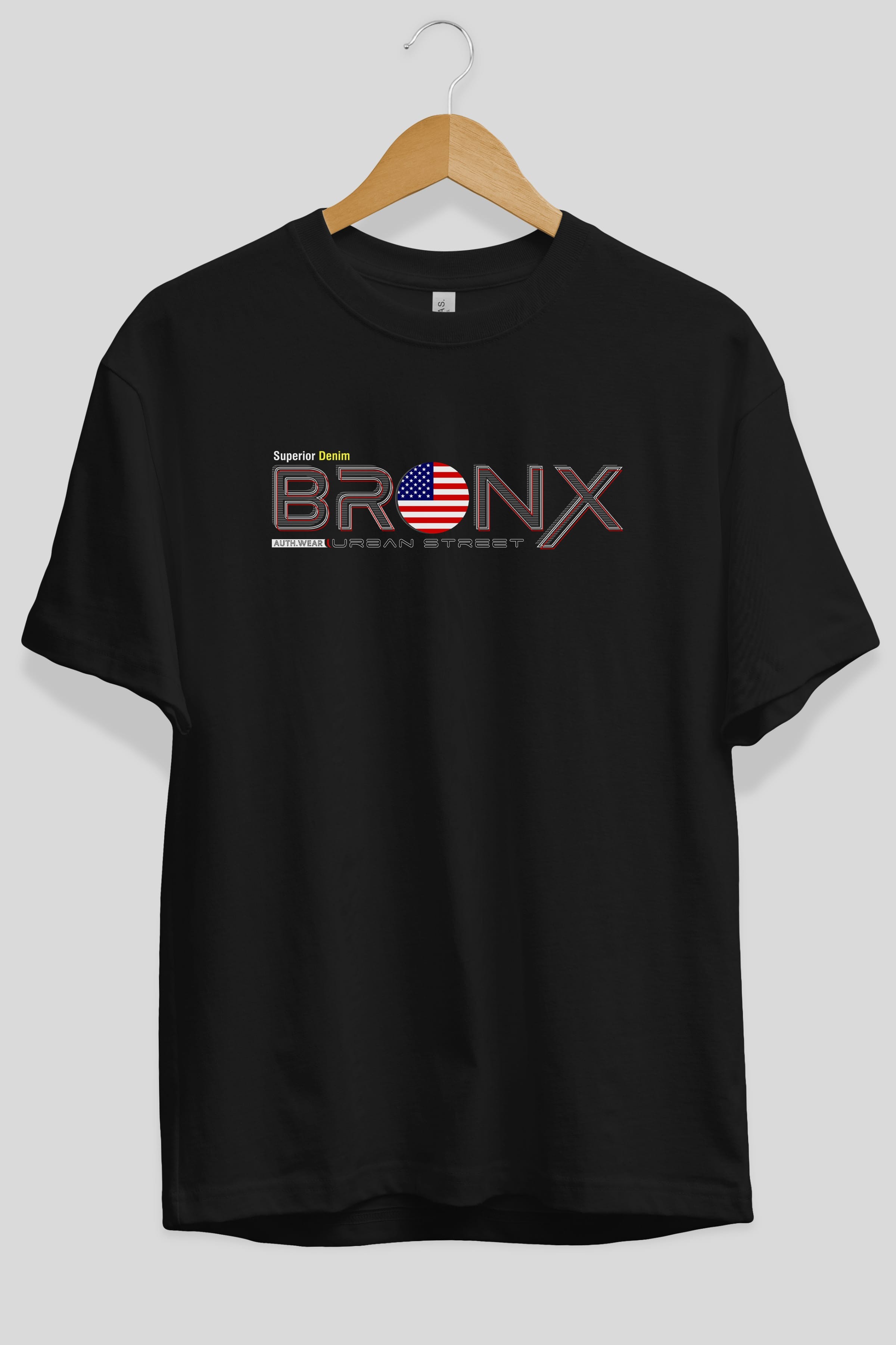 Bronx Ön Baskılı Oversize t-shirt Erkek Kadın Unisex