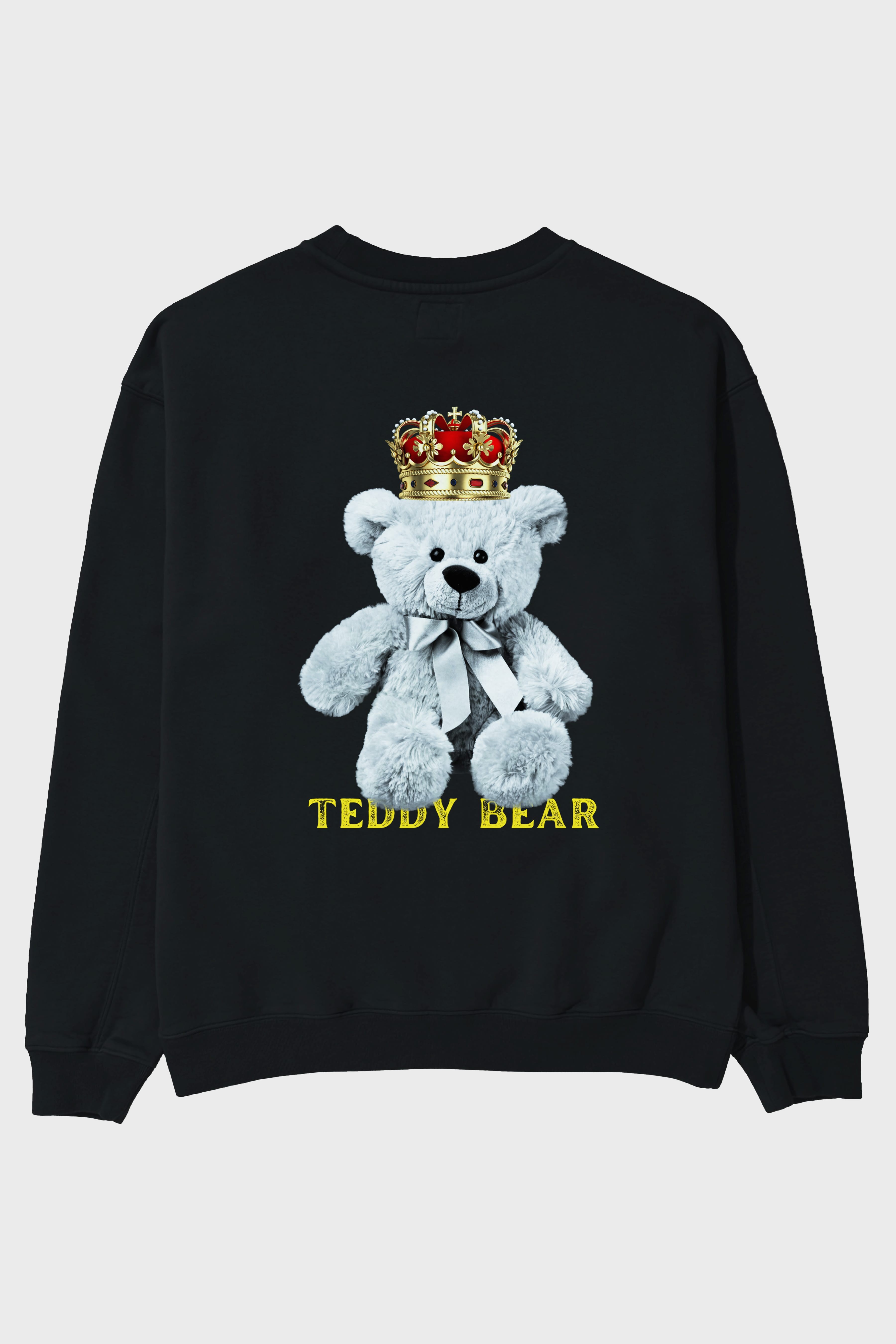 Teddy Bear Arka Baskılı Oversize Sweatshirt Erkek Kadın Unisex