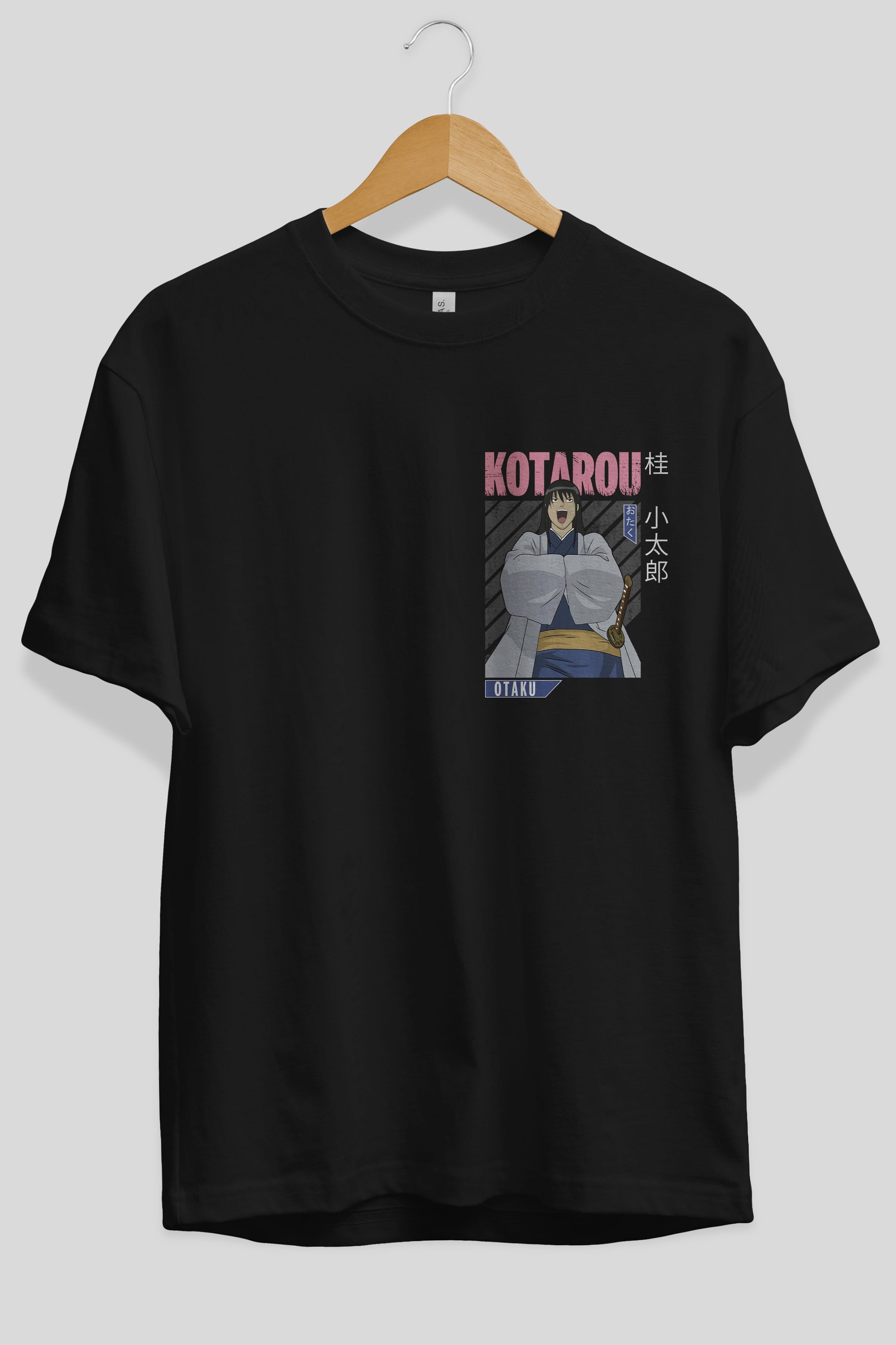 Kotarou Katsura GINTAMA 1 Ön Sol Baskılı Oversize t-shirt Erkek Kadın Unisex %100 Pamuk Bisiklet Yaka tişort