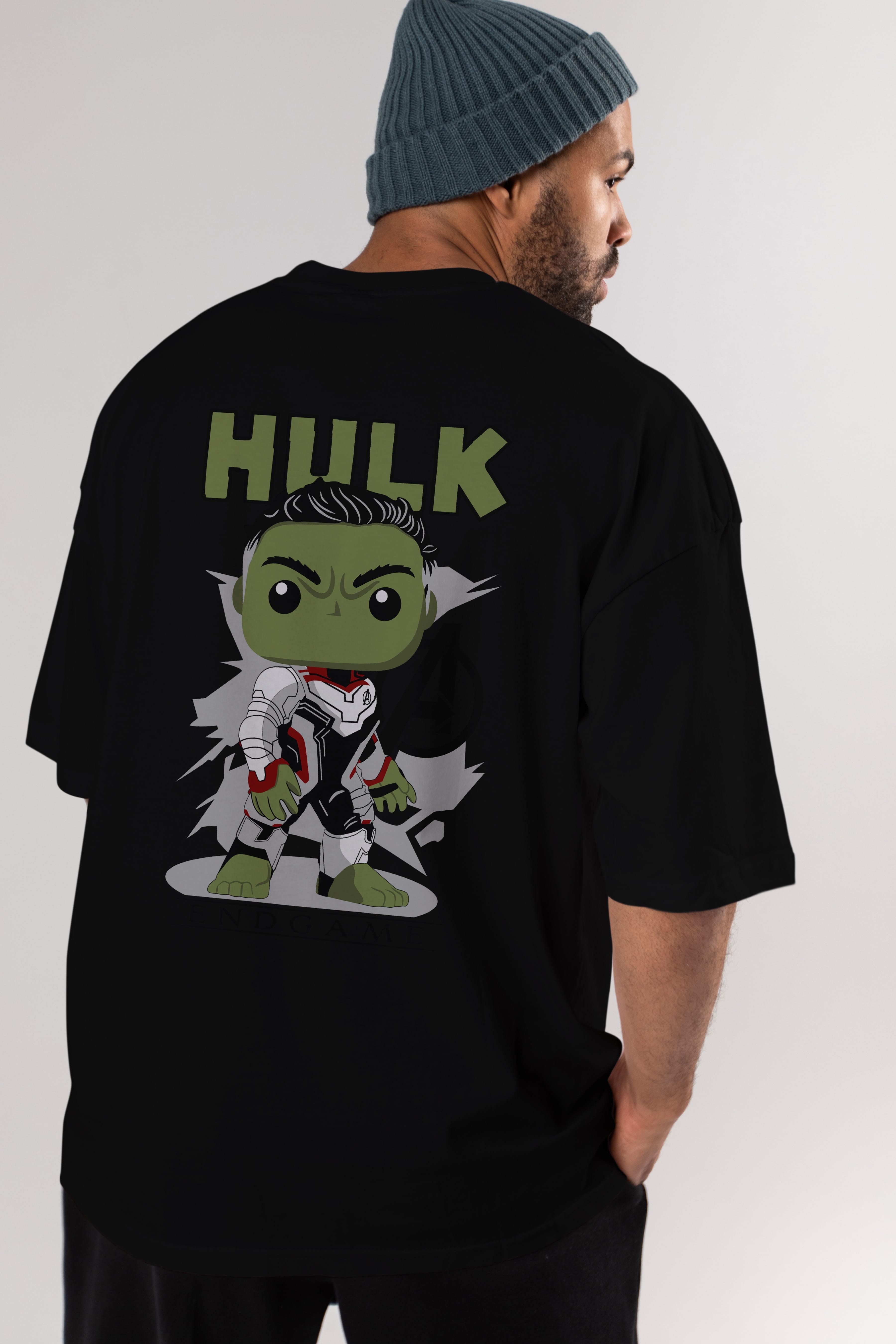 Hulk (9) Arka Baskılı Oversize t-shirt Erkek Kadın Unisex %100 Pamuk Bisiklet Yaka tişort