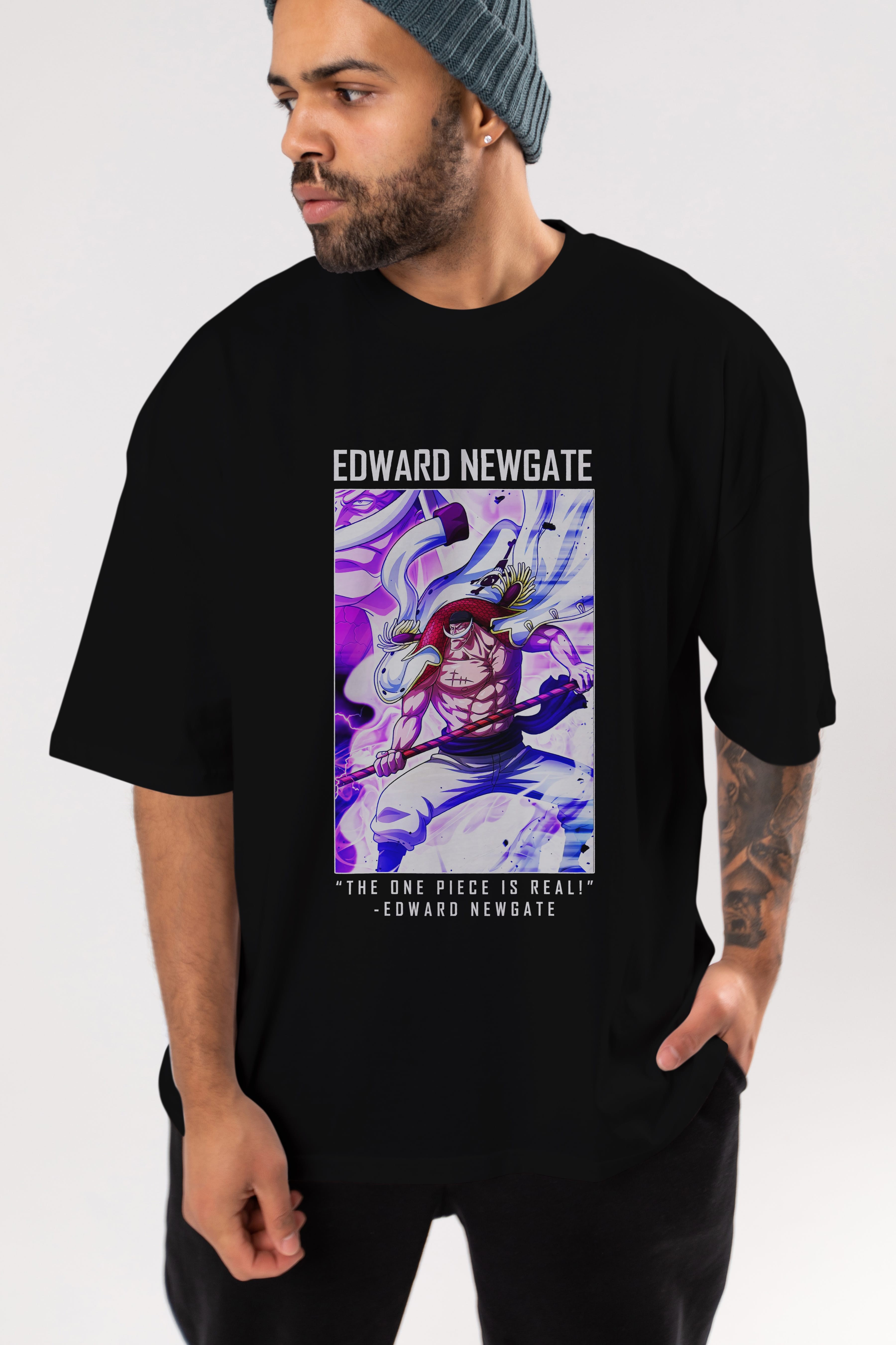 Edward Newgate Anime Ön Baskılı Oversize t-shirt Erkek Kadın Unisex