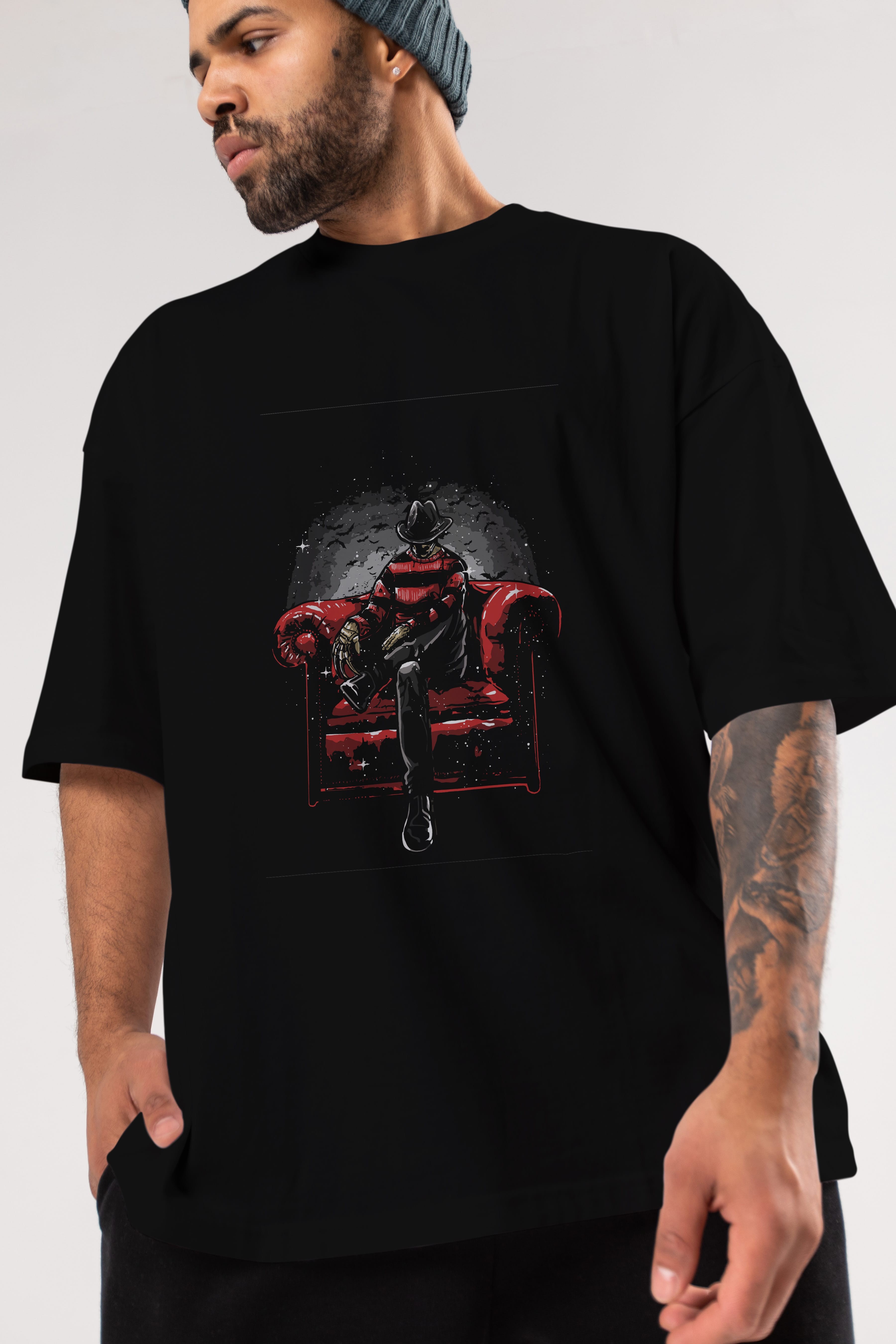 Nightmare Side Ön Baskılı Oversize t-shirt Erkek Kadın Unisex %100 Pamuk tişort