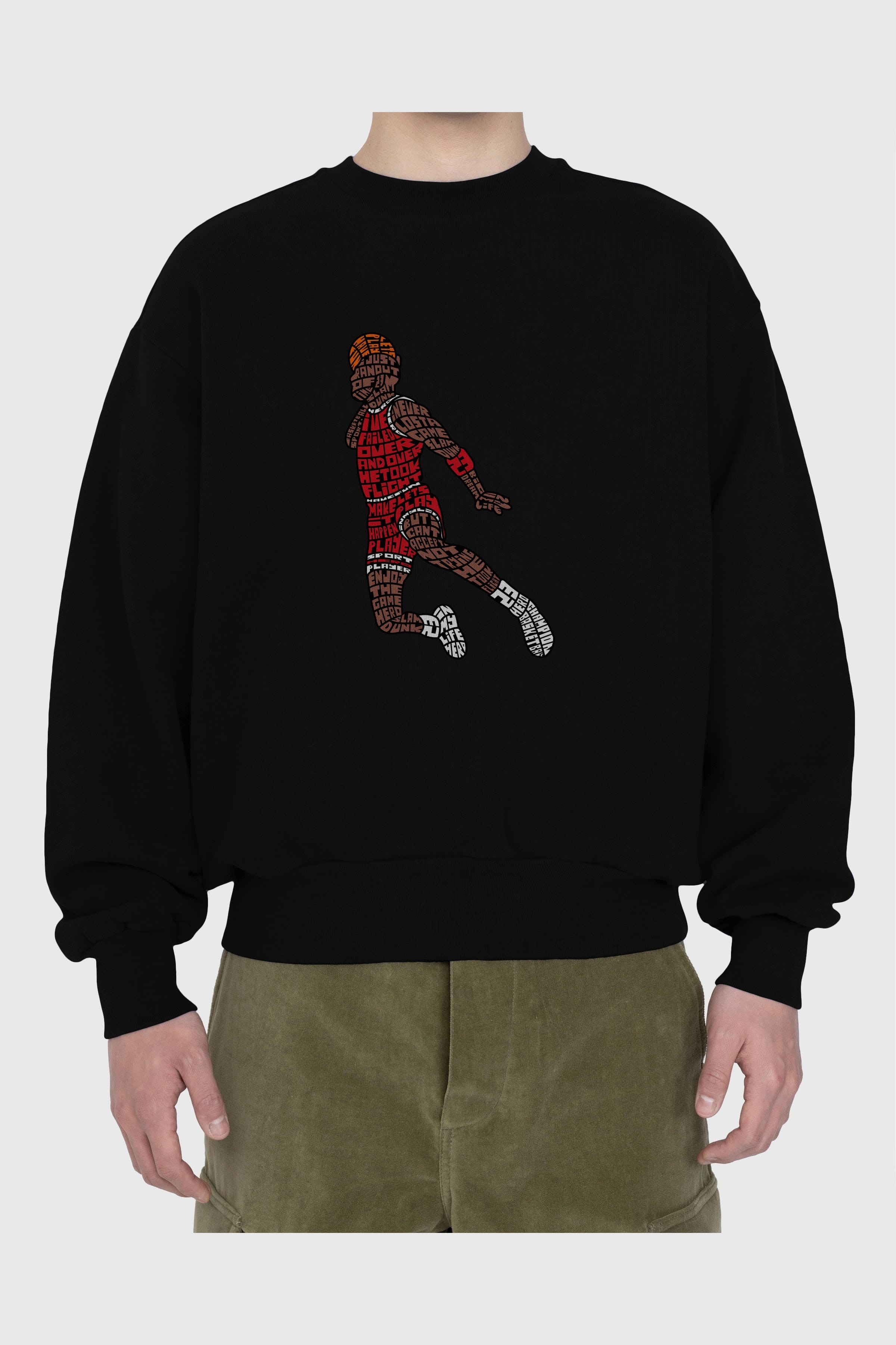 Slamdunk Ön Baskılı Oversize Sweatshirt Erkek Kadın Unisex