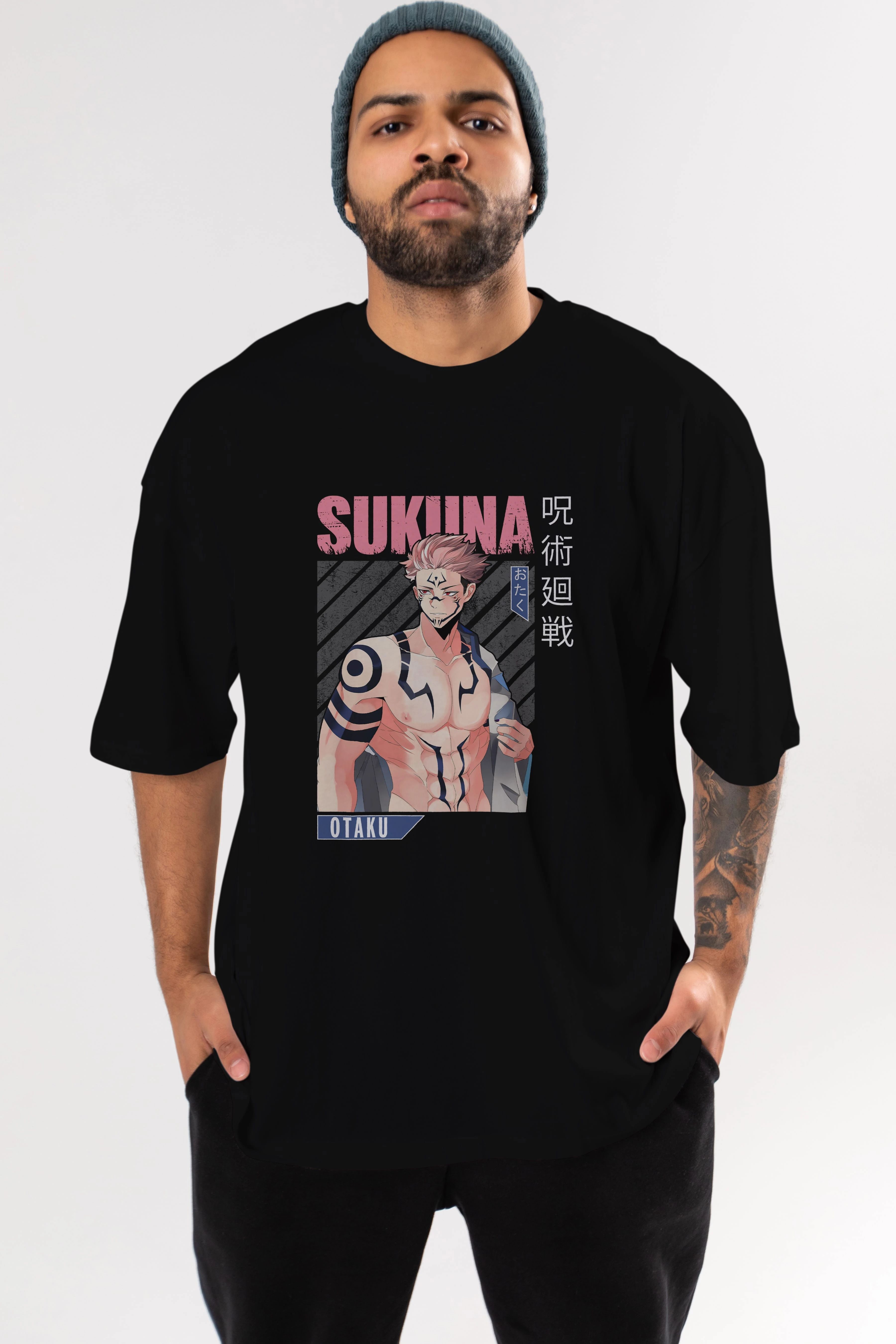Sukuna Ryoumen 1 Anime Ön Baskılı Oversize t-shirt %100 pamuk Erkek Kadın Unisex