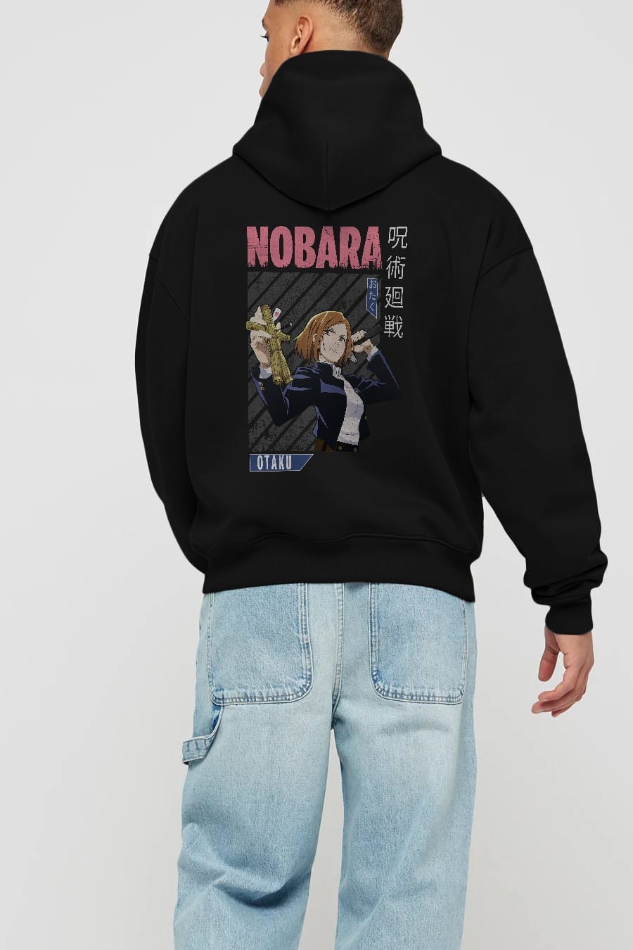 Nobara Kugisaki 6 Anime Arka Baskılı Hoodie Oversize Kapüşonlu Sweatshirt Erkek Kadın Unisex