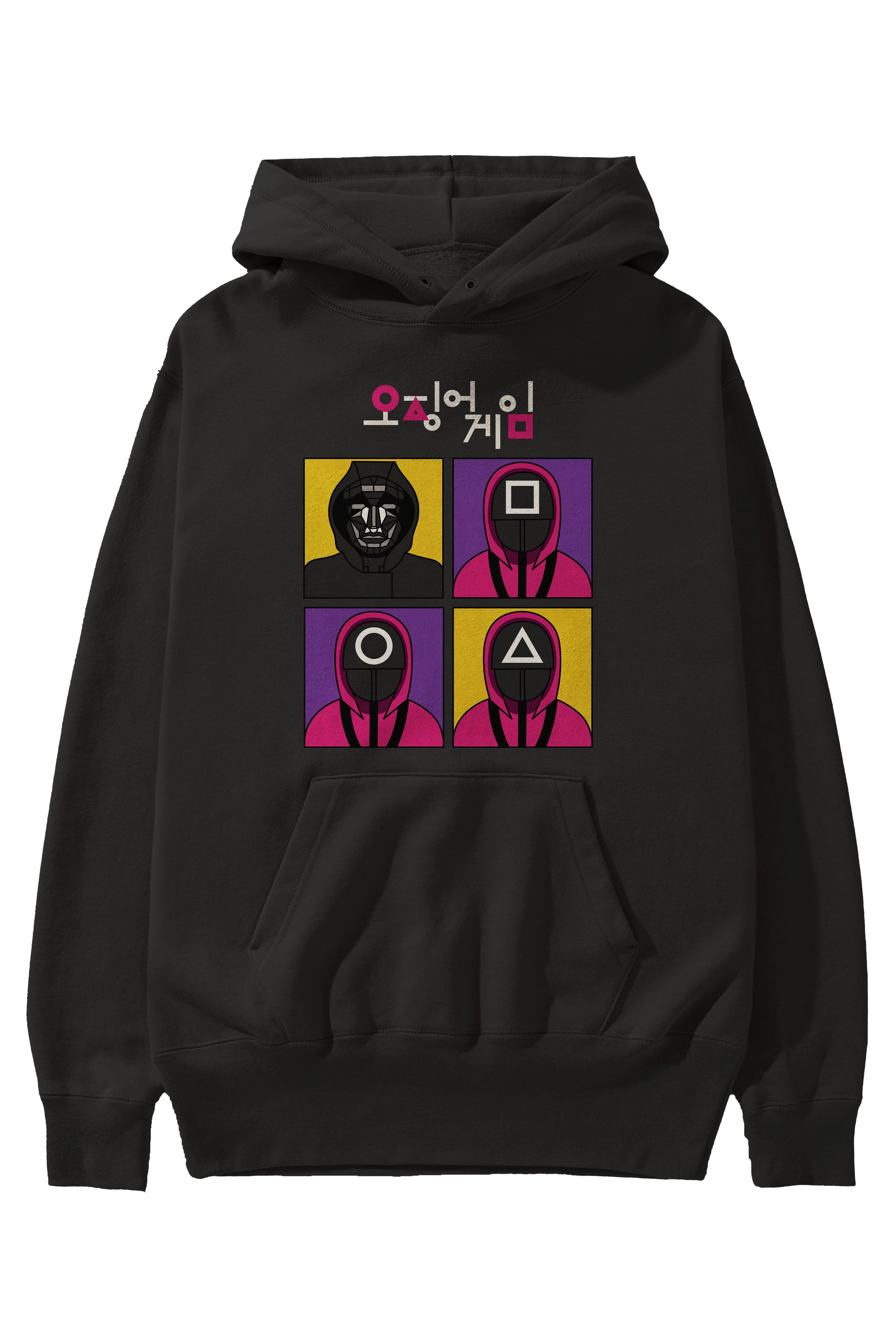 Squid Game (1) Ön Baskılı Hoodie Oversize Kapüşonlu Sweatshirt Erkek Kadın Unisex