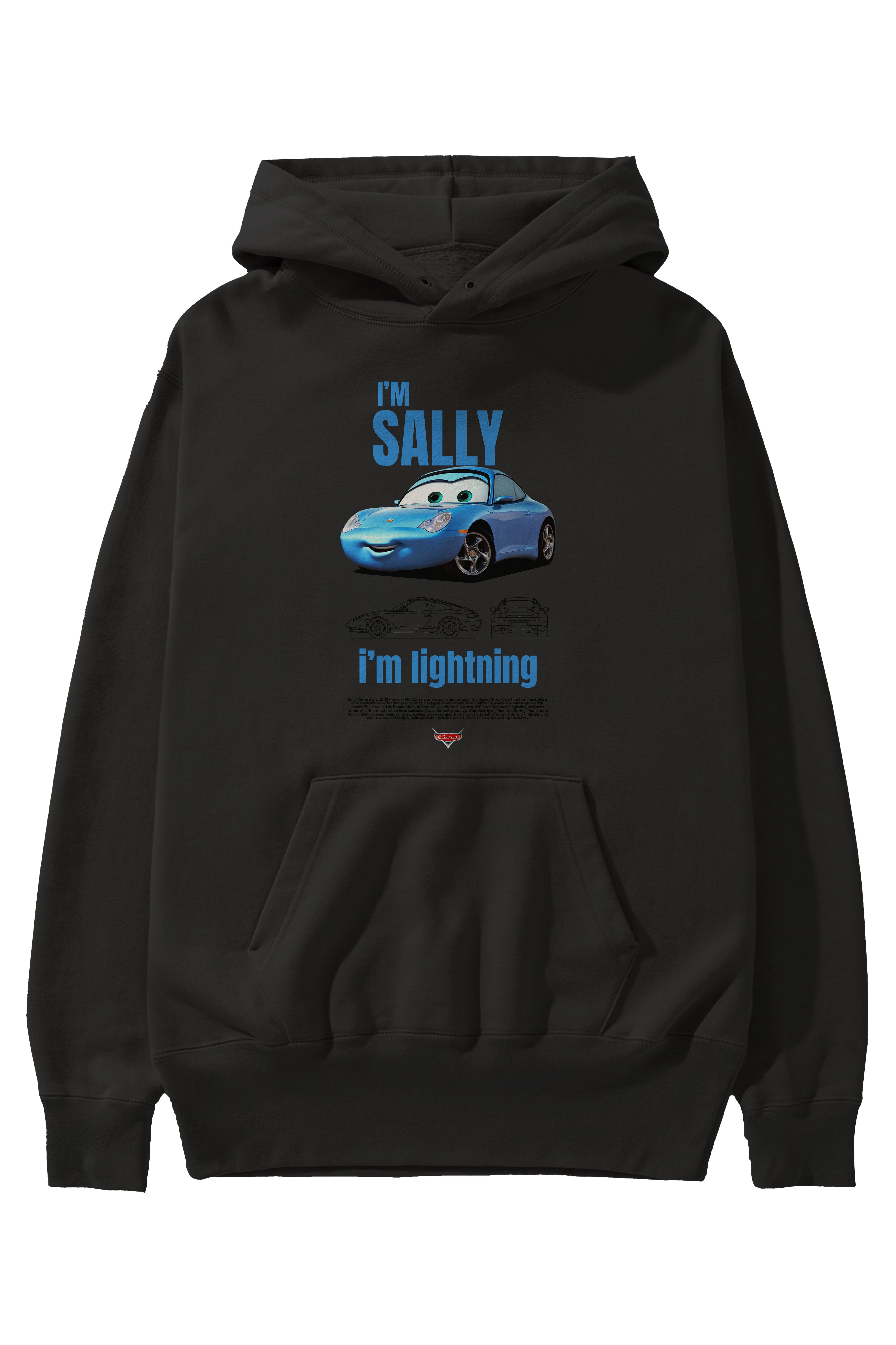 i am SALLY , i am lightning Ön Baskılı Hoodie Oversize Kapüşonlu Sweatshirt Erkek Kadın Unisex