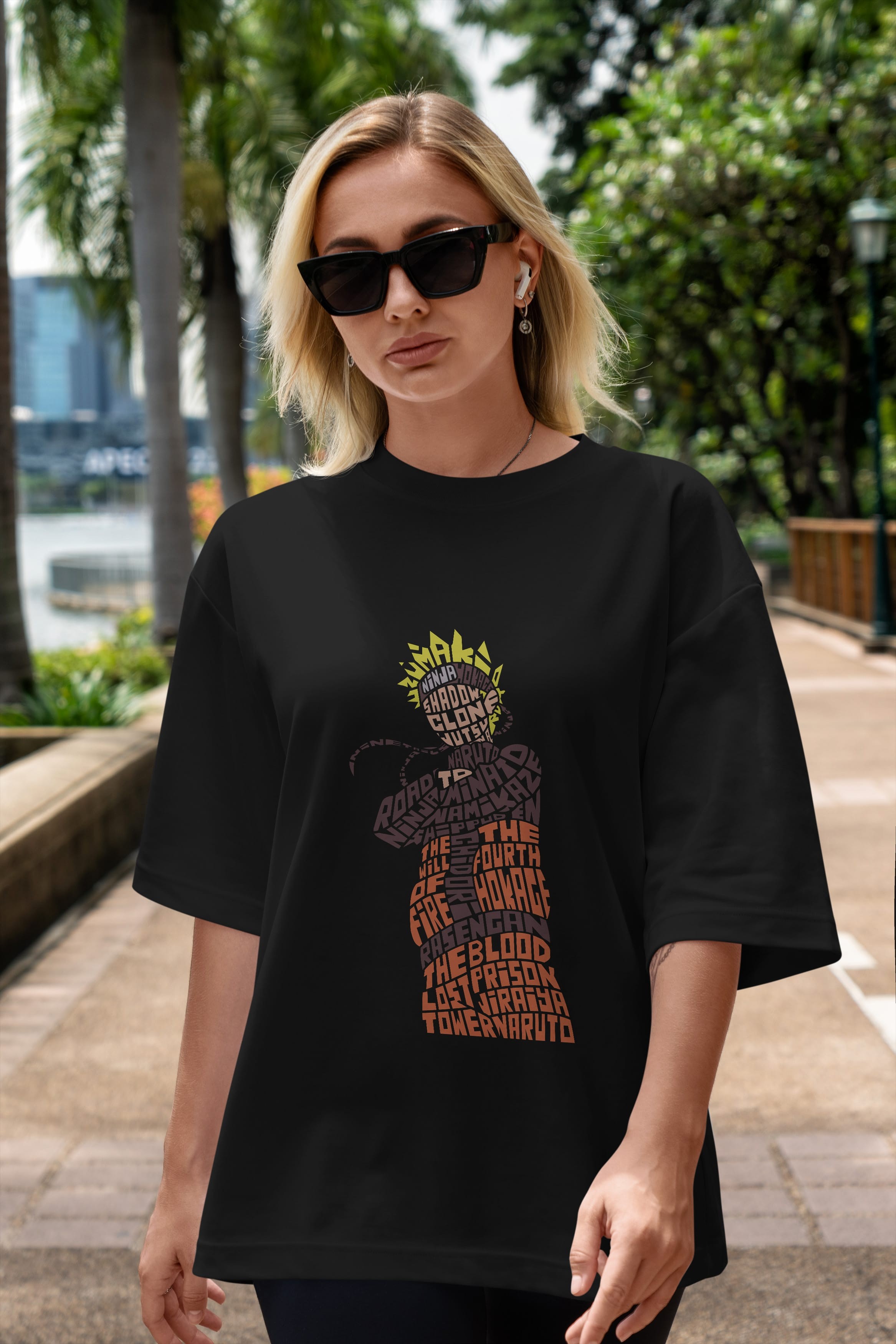 Rasengan Ön Baskılı Oversize t-shirt %100 pamuk Erkek Kadın Unisex