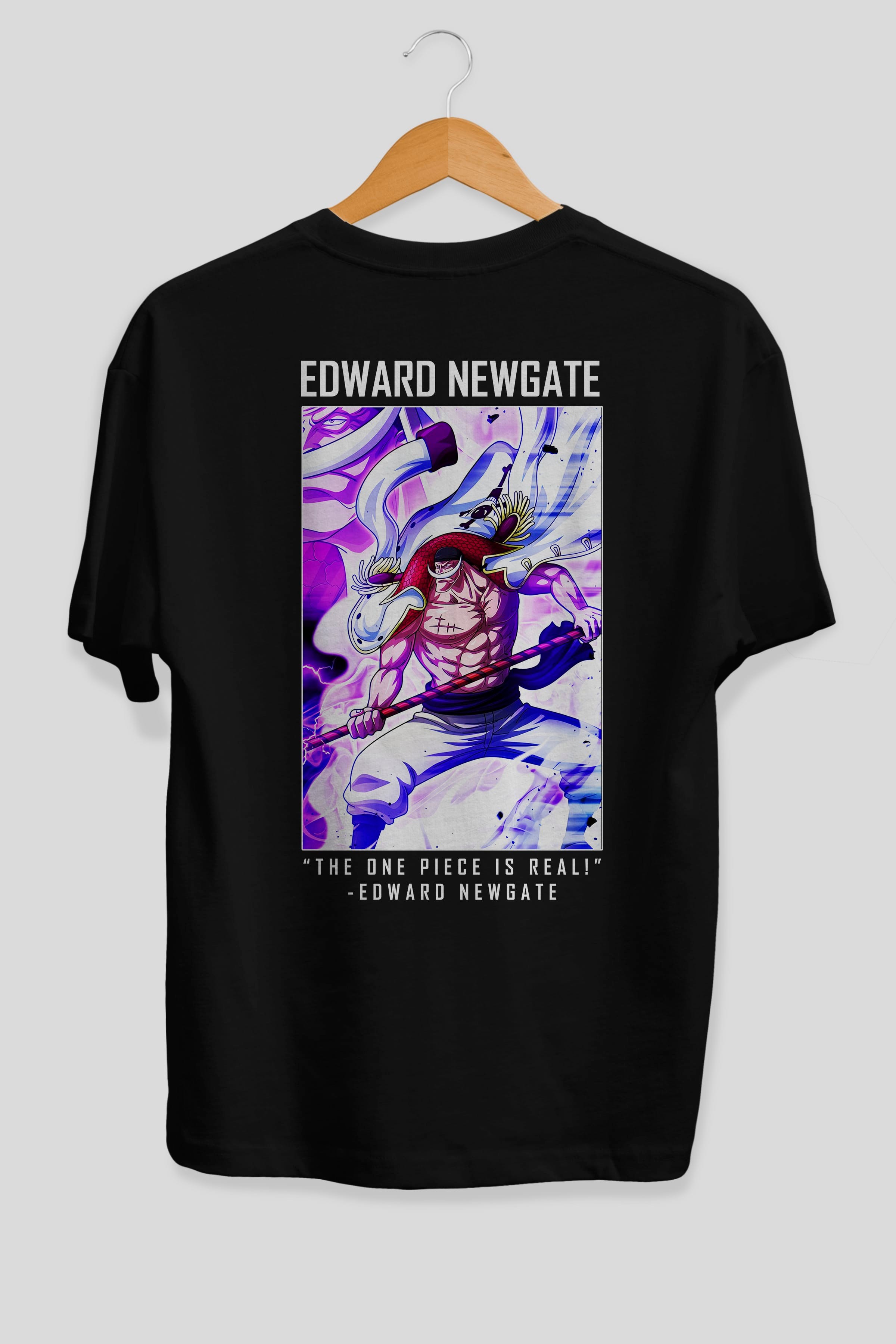 Edward Newgate Anime Arka Baskılı Oversize t-shirt Erkek Kadın Unisex %100 pamuk tişort